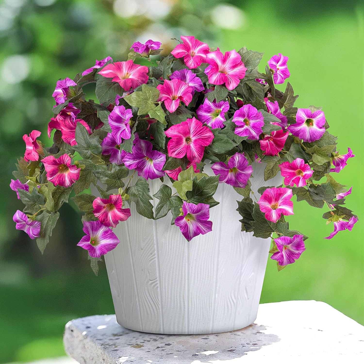 Wholesale 2PCS UV Resistant Faux Petunias Silk Flowers No Fade Artificial Plants for Outdoor Garden Balcony Porch Home Decoration Realistic Fuchsia Lotus Supplier Wholesale 2PCS UV Resistant Faux Petunias Silk Flowers No Fade Artificial Plants for Outdoor Garden Balcony Porch Home Decoration Realistic Fuchsia Lotus Supplier