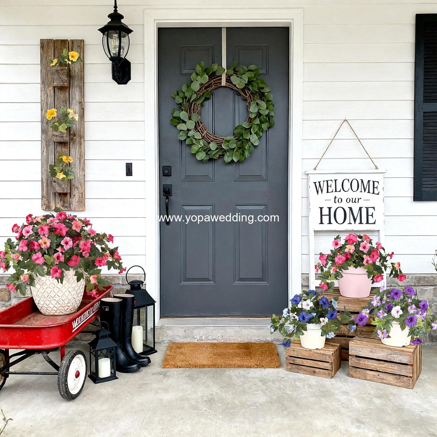 Wholesale 2PCS UV Resistant Faux Silk Petunia Flowers Double Pink Realistic Artificial Plants for Outdoor Garden Balcony Indoor Decor Supplier Wholesale 2PCS UV Resistant Faux Silk Petunia Flowers Double Pink Realistic Artificial Plants for Outdoor Garden Balcony Indoor Decor Supplier