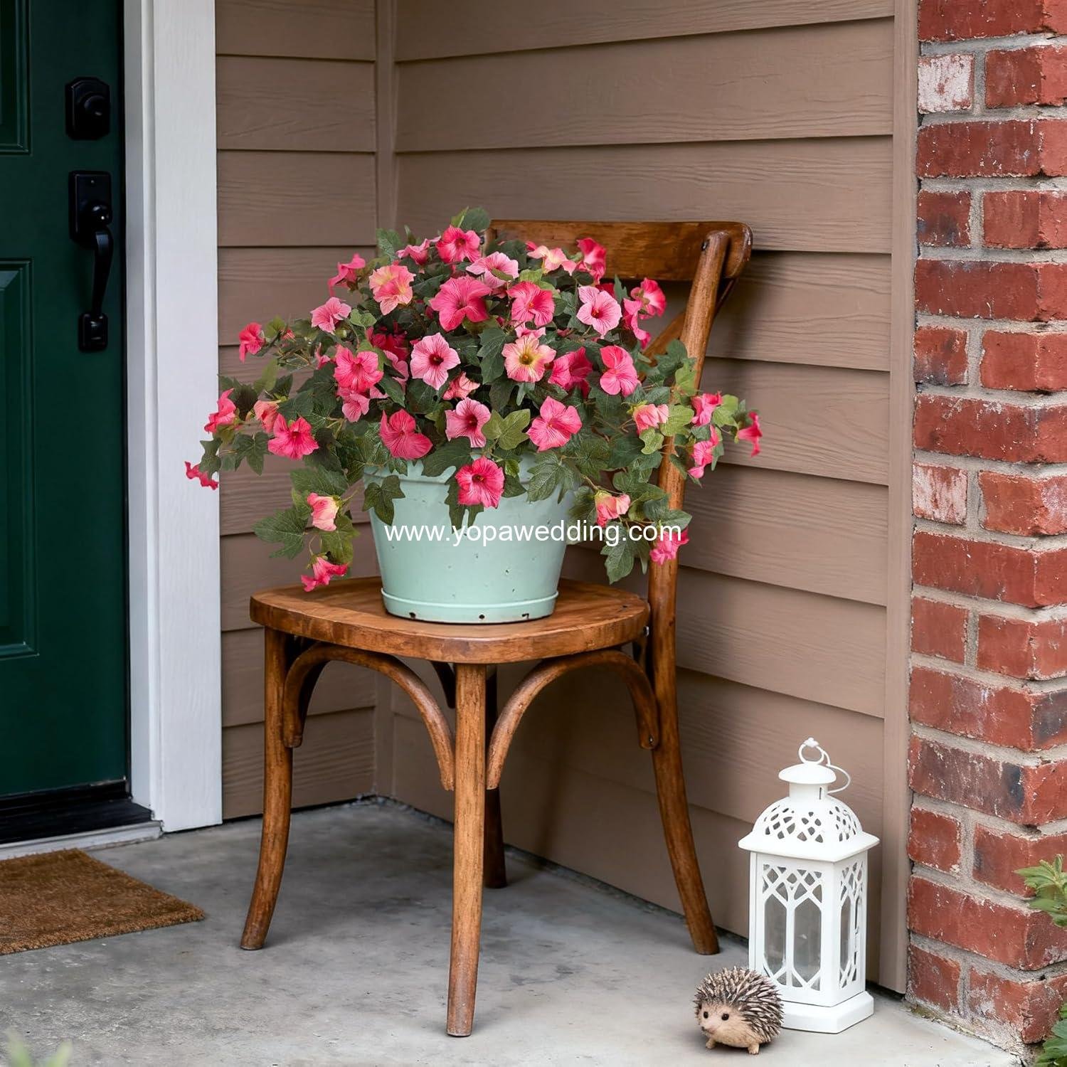 Wholesale 2PCS UV Resistant Faux Silk Petunia Flowers Double Pink Realistic Artificial Plants for Outdoor Garden Balcony Indoor Decor Supplier Wholesale 2PCS UV Resistant Faux Silk Petunia Flowers Double Pink Realistic Artificial Plants for Outdoor Garden Balcony Indoor Decor Supplier