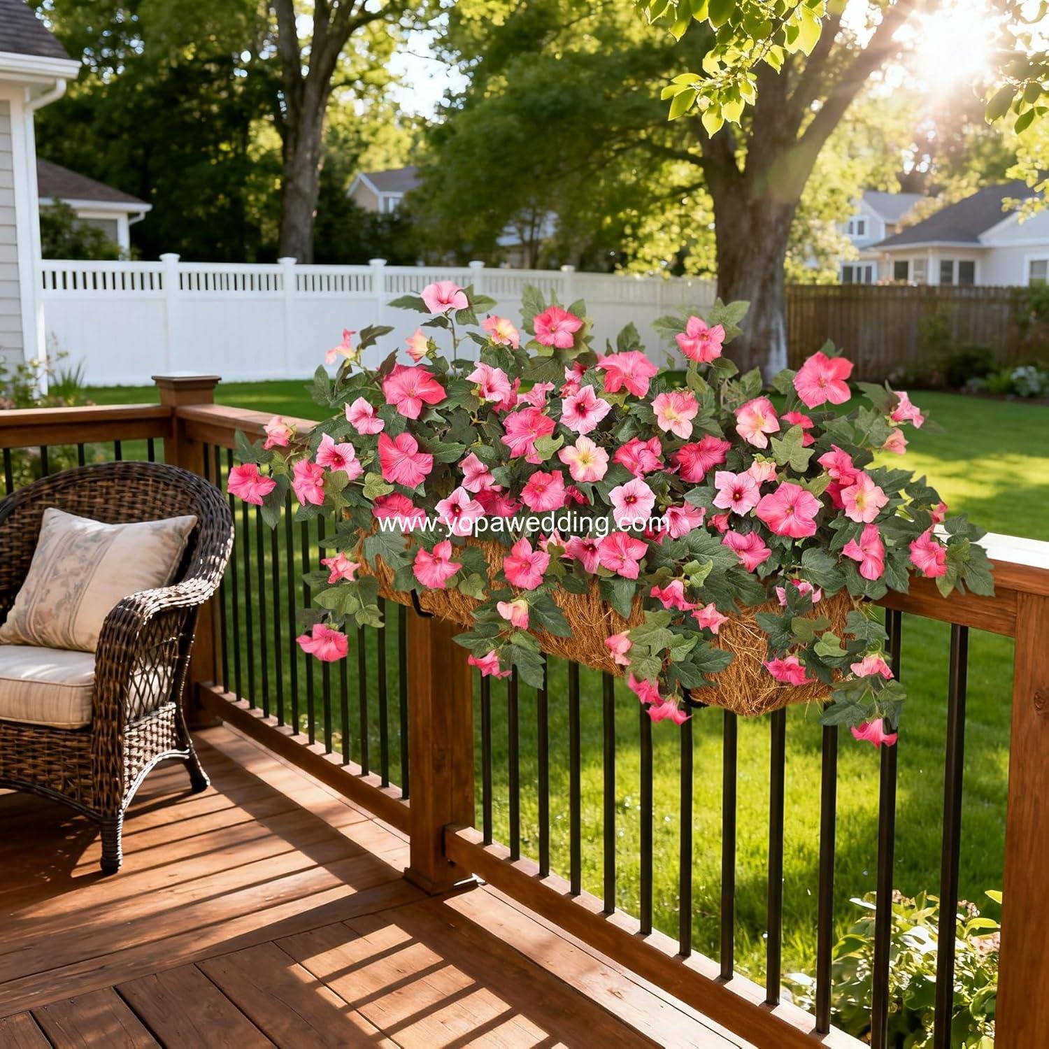 Wholesale 2PCS UV Resistant Faux Silk Petunia Flowers Double Pink Realistic Artificial Plants for Outdoor Garden Balcony Indoor Decor Supplier Wholesale 2PCS UV Resistant Faux Silk Petunia Flowers Double Pink Realistic Artificial Plants for Outdoor Garden Balcony Indoor Decor Supplier