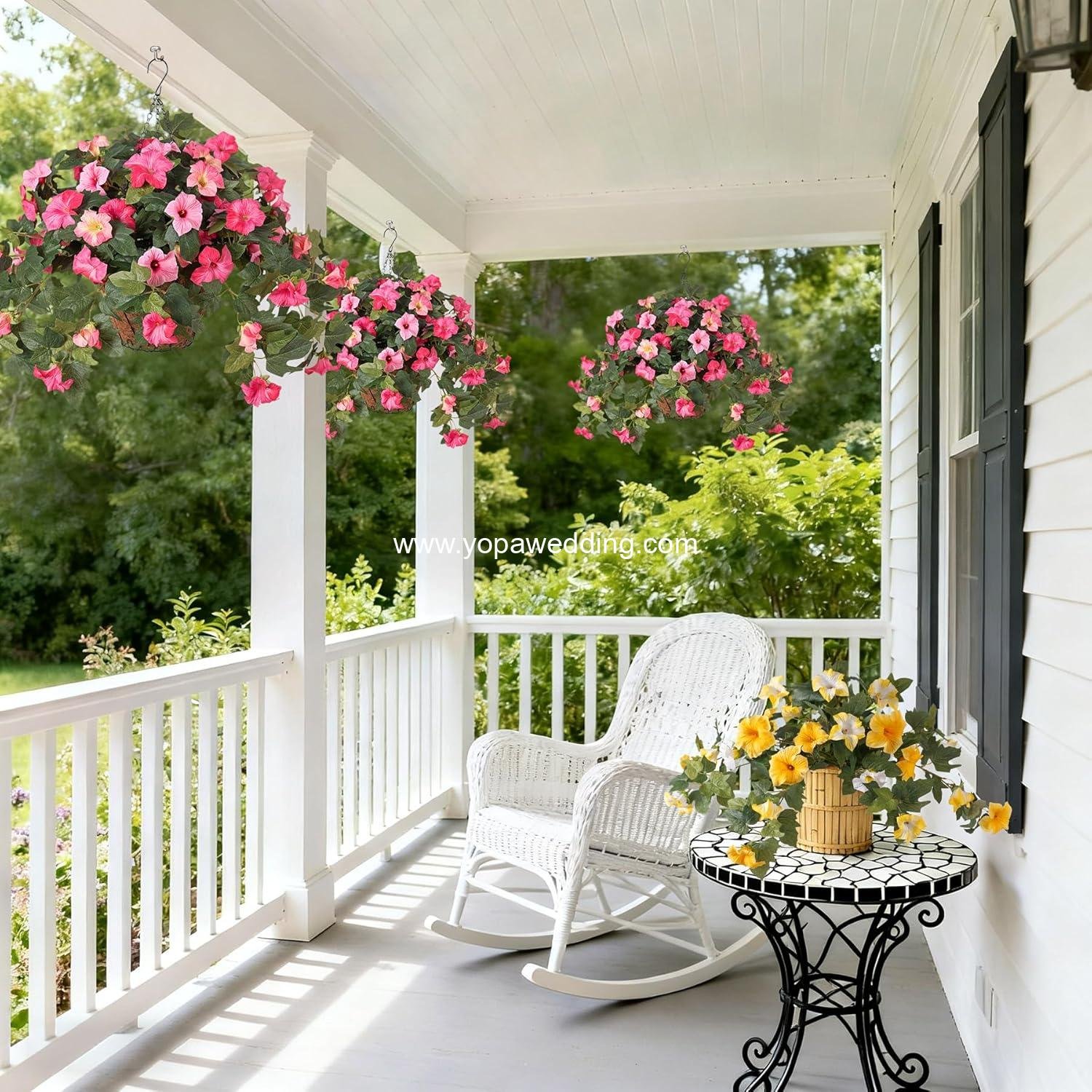 Wholesale 2PCS UV Resistant Faux Silk Petunia Flowers Double Pink Realistic Artificial Plants for Outdoor Garden Balcony Indoor Decor Supplier Wholesale 2PCS UV Resistant Faux Silk Petunia Flowers Double Pink Realistic Artificial Plants for Outdoor Garden Balcony Indoor Decor Supplier