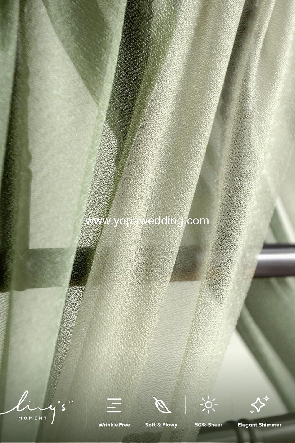 Wholesale Wedding Chair Sashes Covers Aisle Decorations Draping Wrinkle-Free Fabric with Ties 16 Pcs Sage Milky Green Party Ceremony Reception Banquet Outdoor Decor Supplier