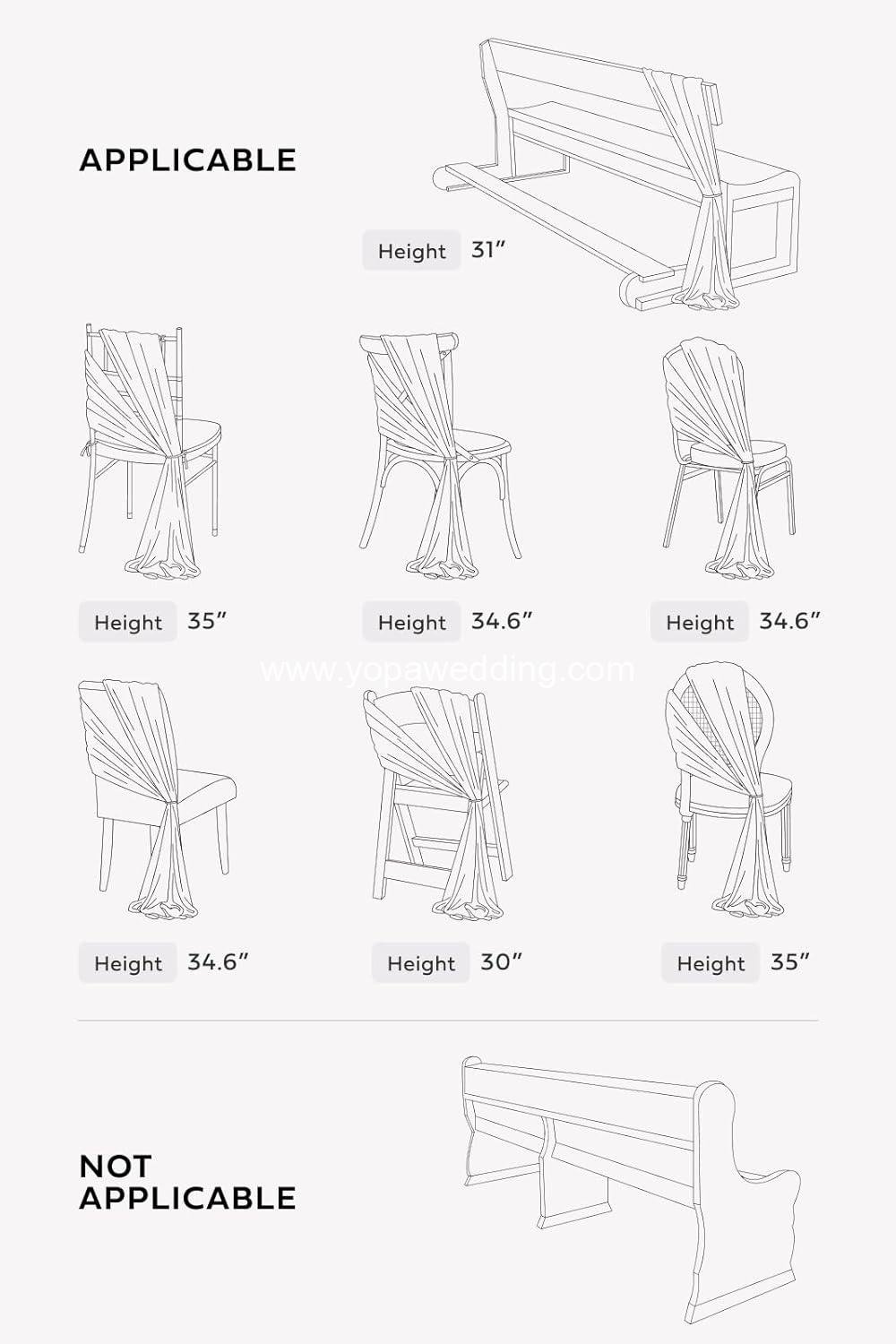 Wholesale Wedding Chair Sashes Covers Aisle Decorations Draping Wrinkle-Free Fabric with Ties 16 Pcs Sage Milky Green Party Ceremony Reception Banquet Outdoor Decor Supplier