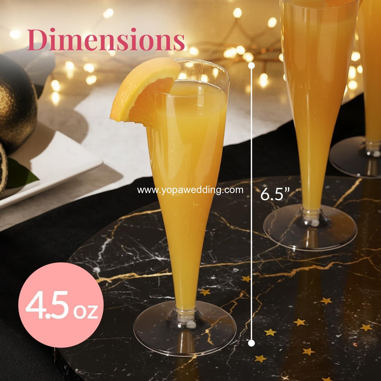Wholesale Set of 24 Clear Plastic Champagne Flutes 4.5 oz Capacity Shatterproof Disposable Glasses for Weddings Cocktail Parties Outdoor Celebrations Supplier