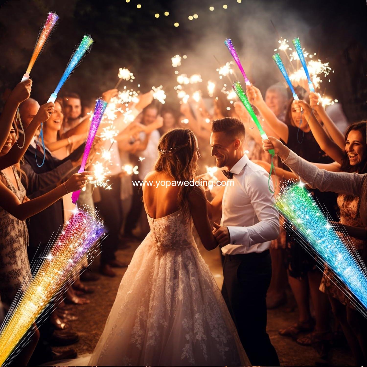 Wholesale 28 PCS Glow Fiber Optic LED Light Wands Sticks for Party Wedding Halloween New Year Supplier