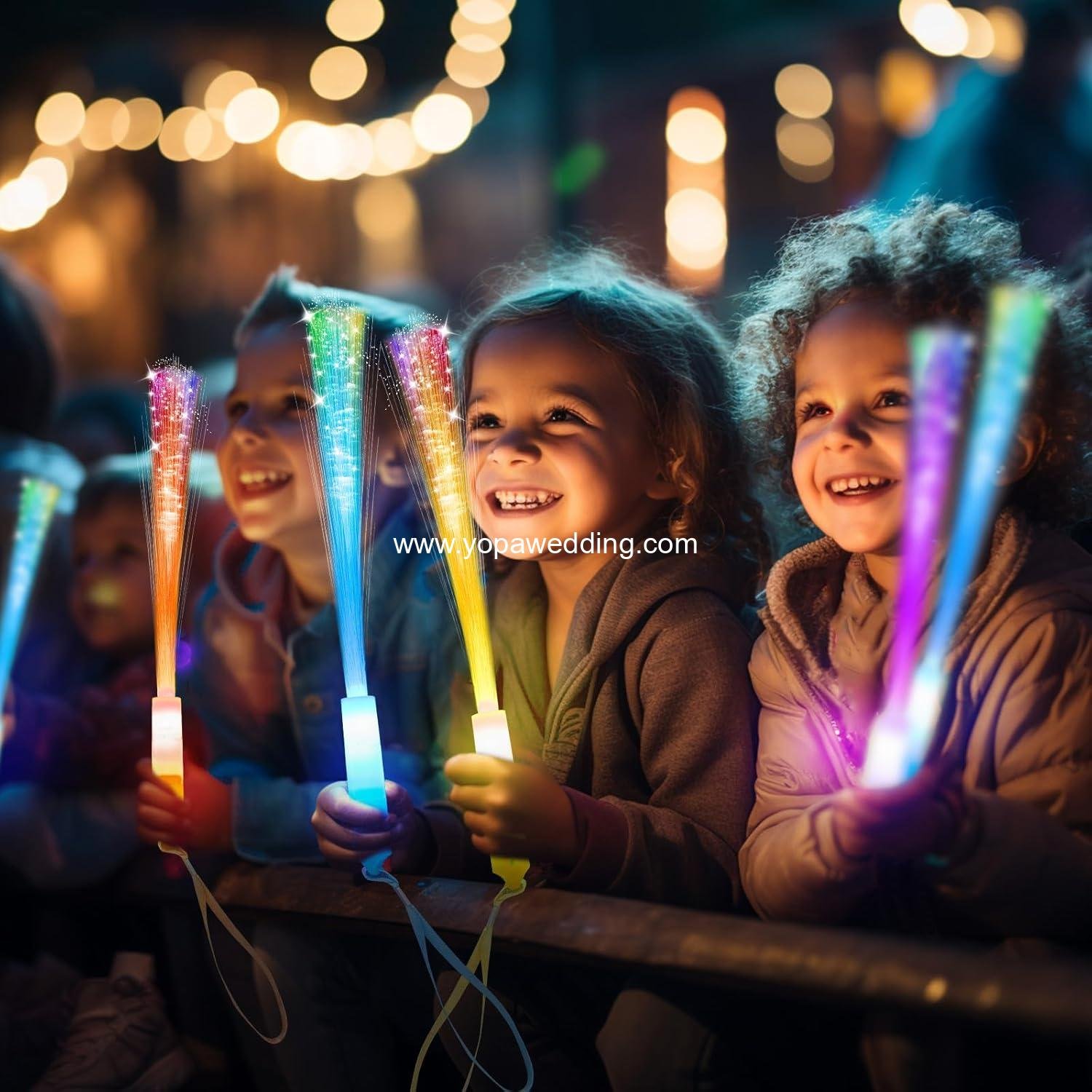 Wholesale 28 PCS Glow Fiber Optic LED Light Wands Sticks for Party Wedding Halloween New Year Supplier