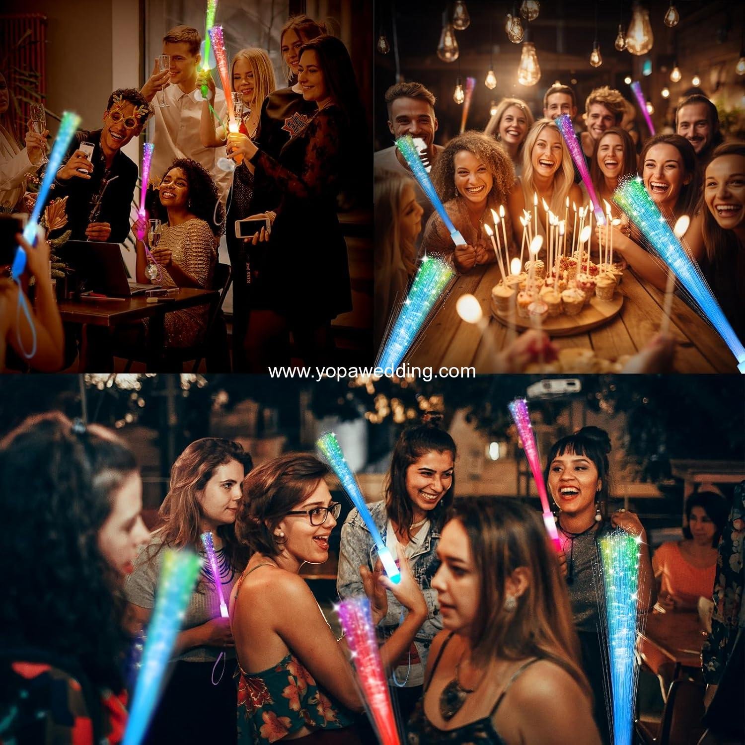 Wholesale 28 PCS Glow Fiber Optic LED Light Wands Sticks for Party Wedding Halloween New Year Supplier