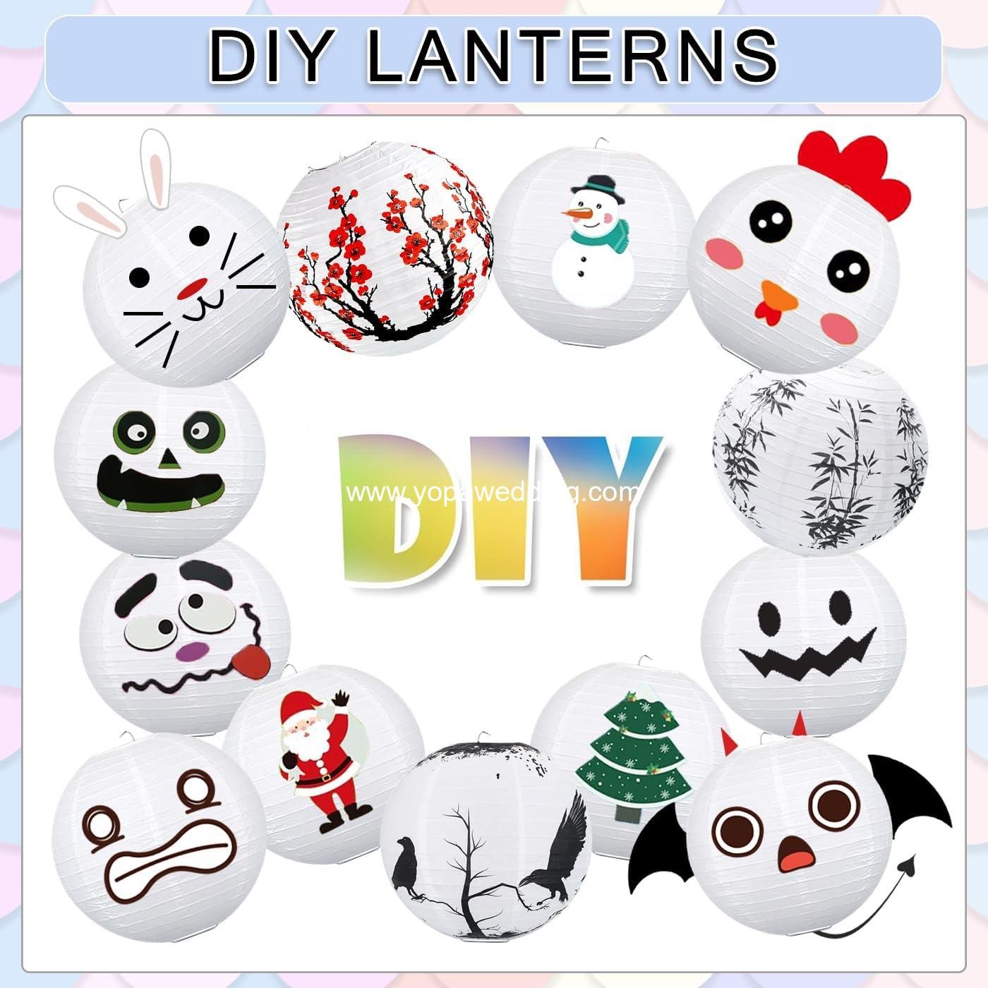 Wholesale 12Pcs Round Paper Lanterns Assorted Sizes 6 Wholesale 12Pcs Round Paper Lanterns Assorted Sizes 6