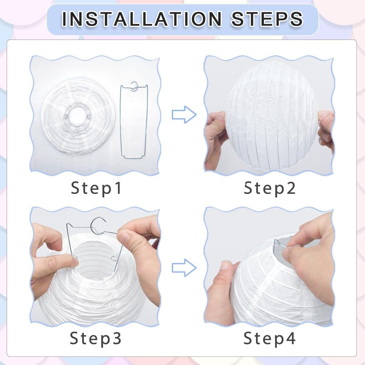 Wholesale 12Pcs Round Paper Lanterns Assorted Sizes 6 Wholesale 12Pcs Round Paper Lanterns Assorted Sizes 6