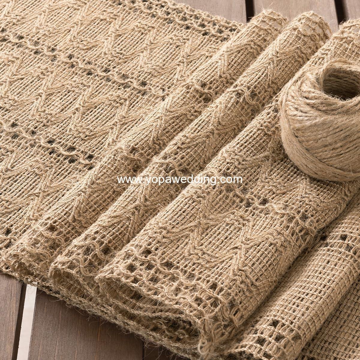 Wholesale Boho Table Runner Valentine's Day Farmhouse Burlap Jute Bamboo Rustic Dining Kitchen Centerpiece Macrame Woven Coffee Table Dresser Scarf Home Decor 12x72 inch Supplier