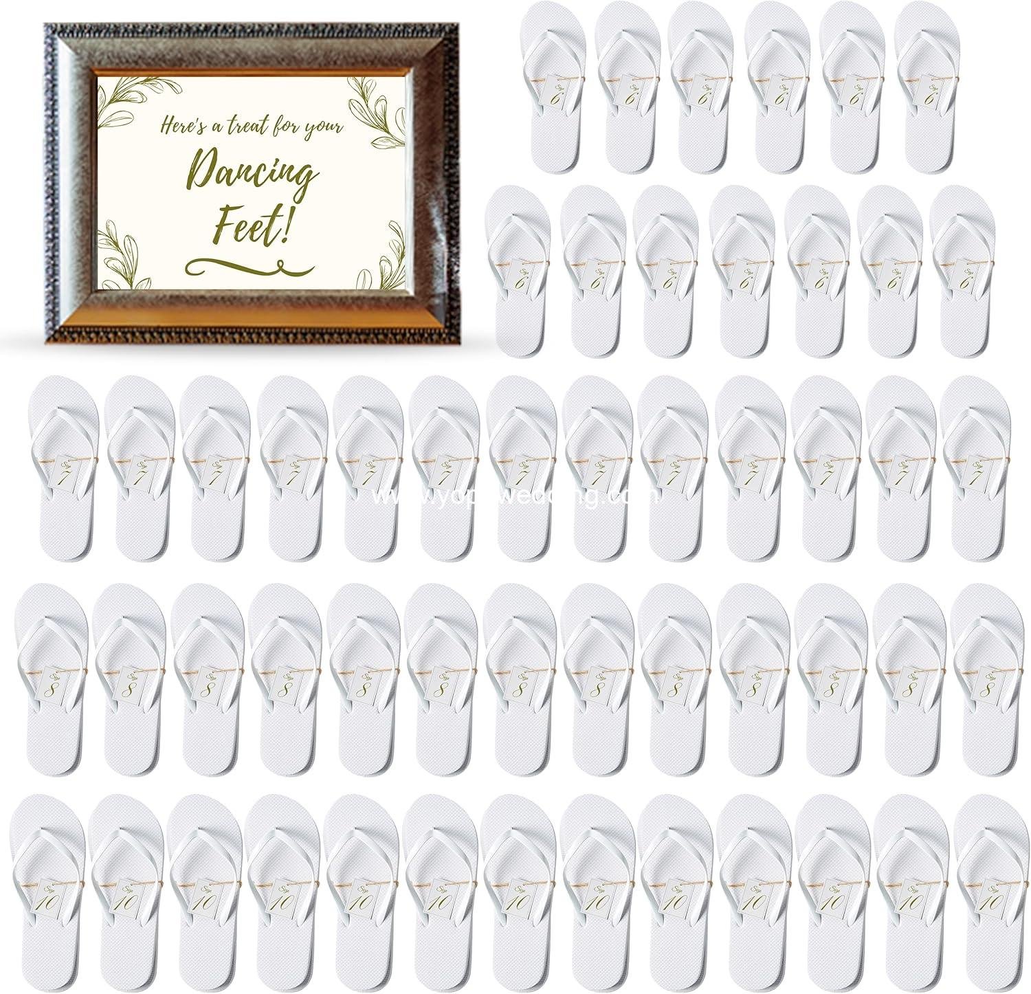 Wholesale 52 Pack Bulk Flip Flops for Wedding Guests Wedding Sandals Supplier