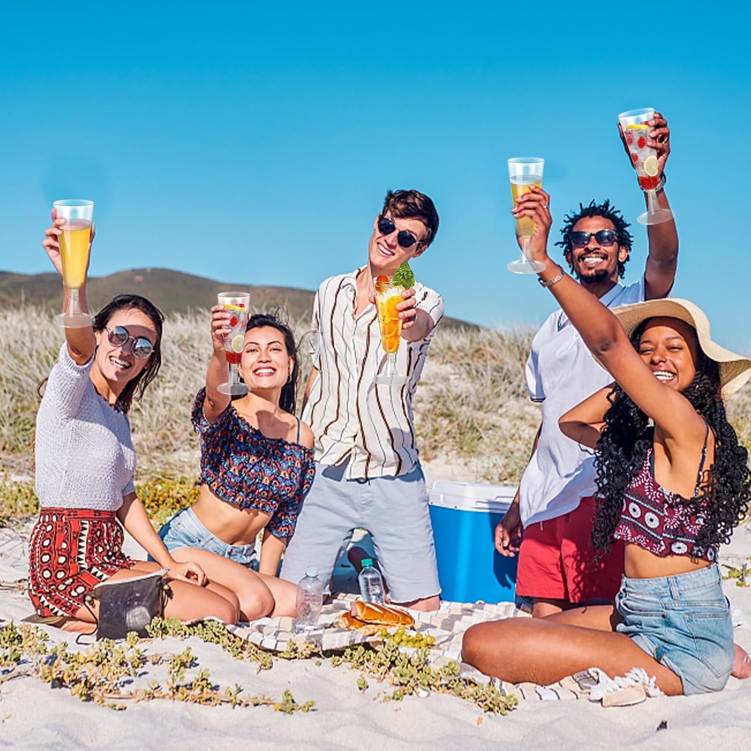 Wholesale 40 Pack 5oz Clear Plastic Disposable Champagne Flutes Mimosa Glasses Cocktail Cups Bulk Wedding Party Supplies Supplier