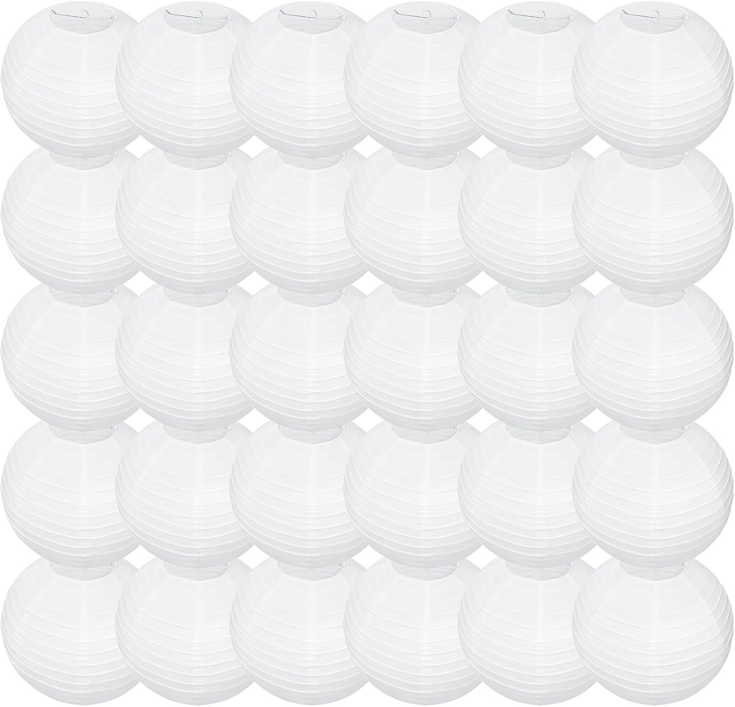 30Pcs White Round Paper Lanterns for Home Decor, Restaurant, Church, Wedding, Birthday Party Decorations, Hanging Chinese Japanese Paper Lantern Lamps (6 Inch)