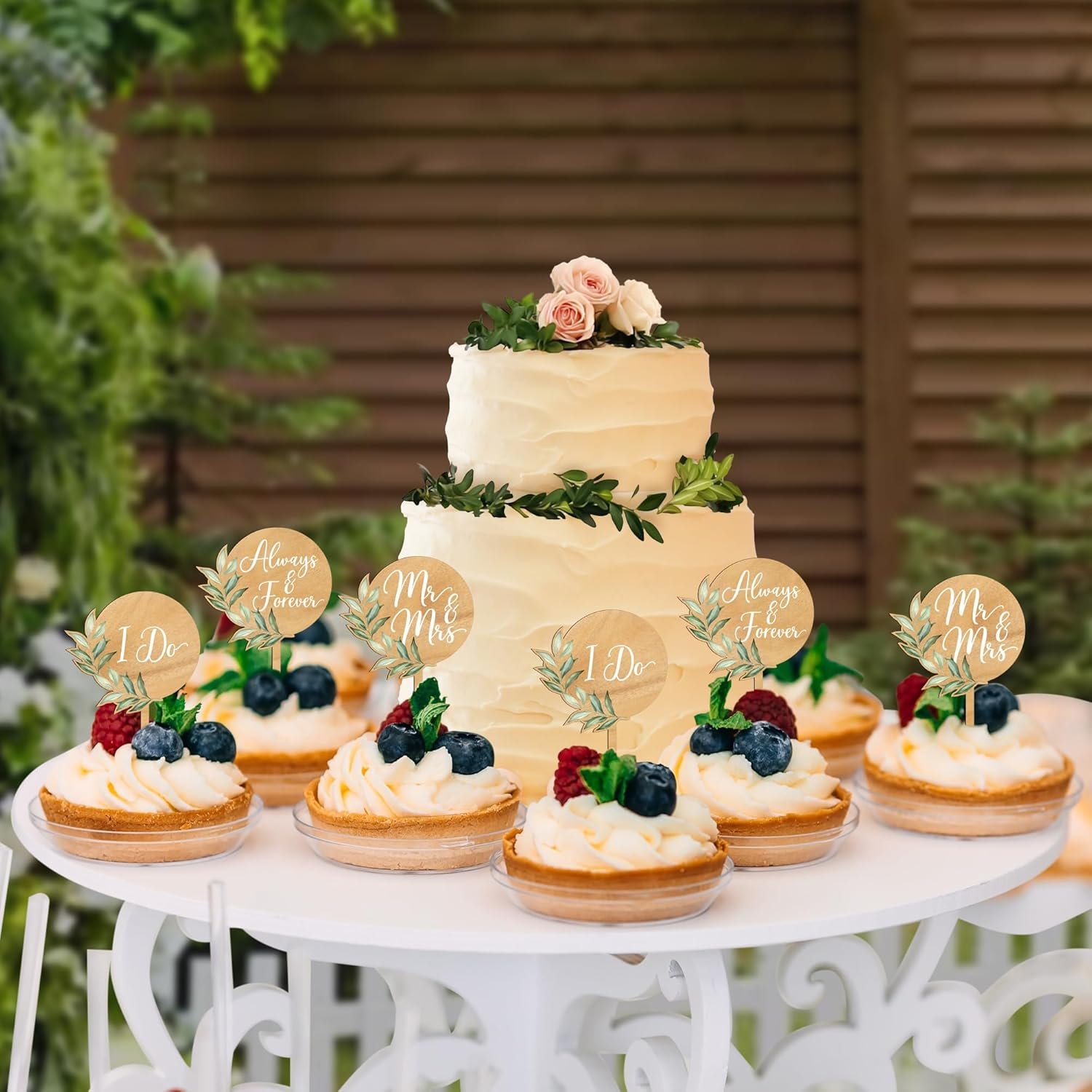 Wholesale 12 PCS Green Mr & Mrs Wooden Wedding Cupcake Toppers Cake Decorations Supplier Wholesale 12 PCS Green Mr & Mrs Wooden Wedding Cupcake Toppers Cake Decorations Supplier