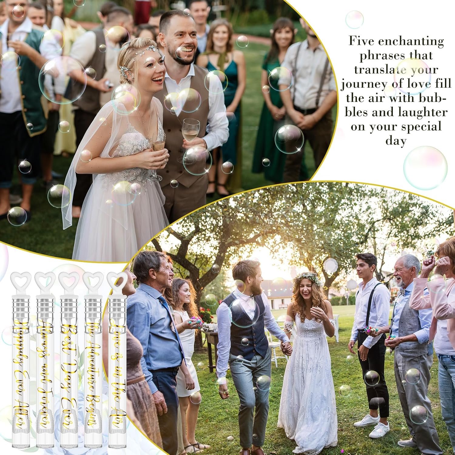 Wholesale 60 Count Bulk Heart Mini Bubble Wands Wedding Guests Send Off Party Supplies Valentine Anniversary Celebrations Love Forever Supplier