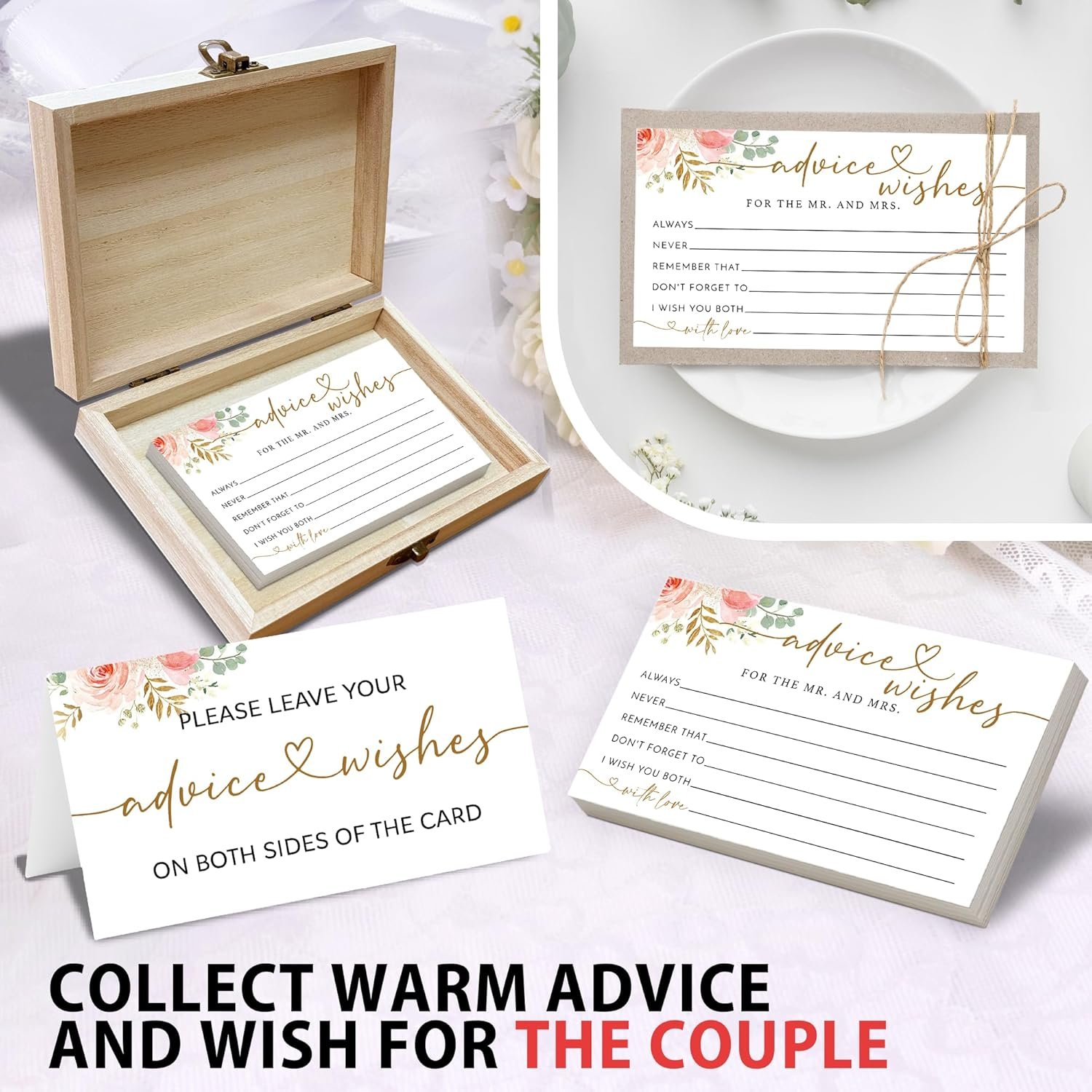 Wholesale Rose Gold 50 Packs Mr and Mrs Advice Wishes Wedding Cards Bridal Shower Game with Box Guest Book Supplier Wholesale Rose Gold 50 Packs Mr and Mrs Advice Wishes Wedding Cards Bridal Shower Game with Box Guest Book Supplier