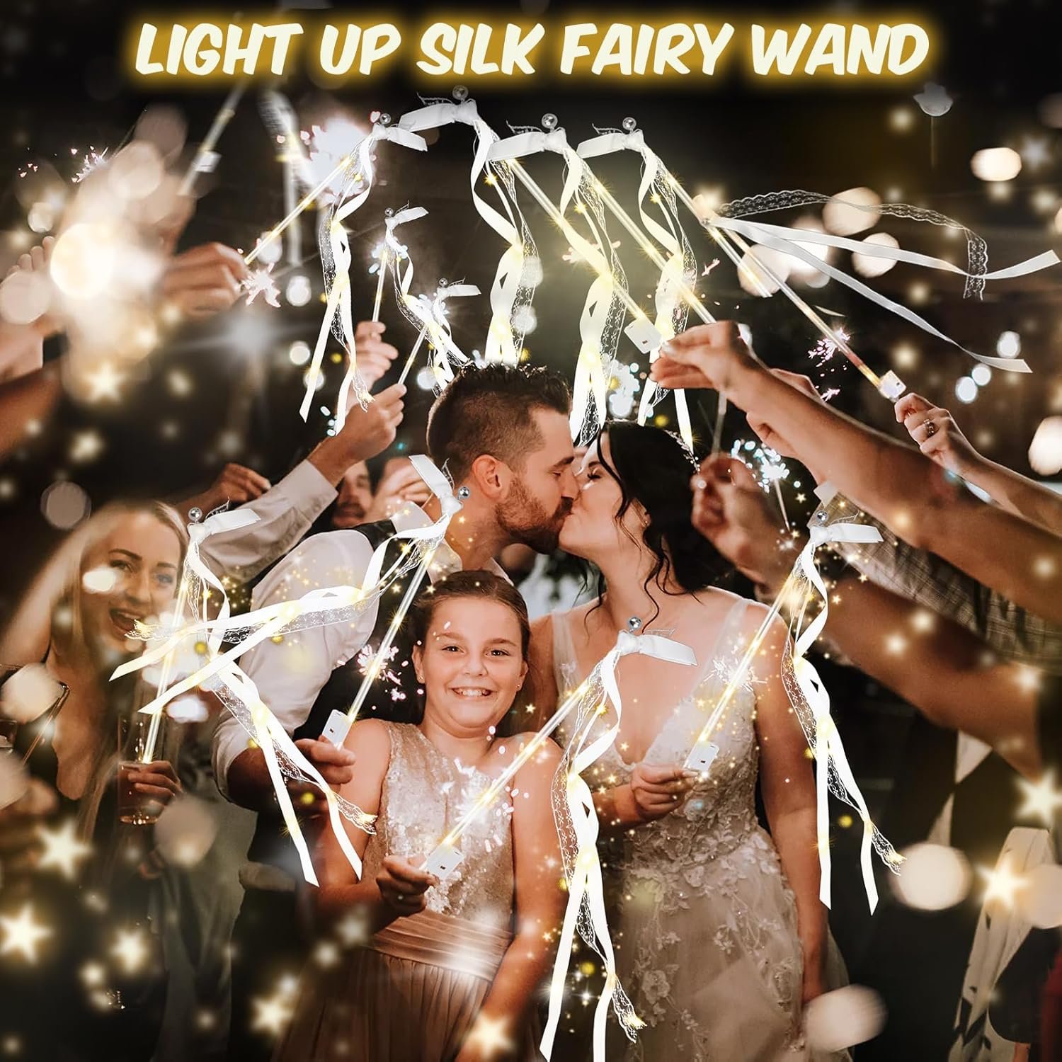 Wholesale 200PCS LED Light Up Fairy Wands with 3 Flashing Modes Silk Streamers Bells for Wedding New Year Thanksgiving Concert Supplier Wholesale 200PCS LED Light Up Fairy Wands with 3 Flashing Modes Silk Streamers Bells for Wedding New Year Thanksgiving Concert Supplier