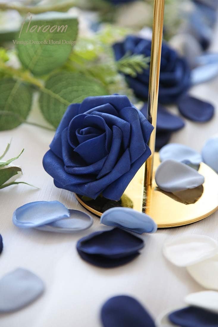 Wholesale 300pcs Dusty Blue Navy Faux Silk Rose Petals for Wedding Flower Girl Basket Aisle Scatter Table Centerpieces Party Confetti Home Decor Supplier