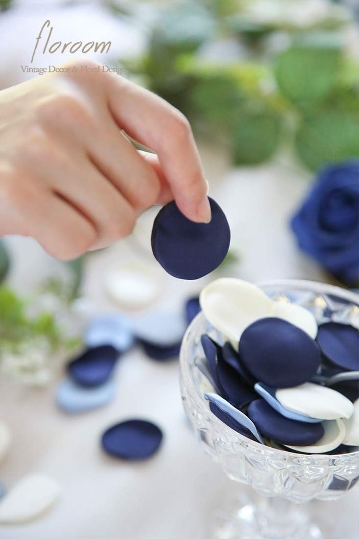 Wholesale 300pcs Dusty Blue Navy Faux Silk Rose Petals for Wedding Flower Girl Basket Aisle Scatter Table Centerpieces Party Confetti Home Decor Supplier