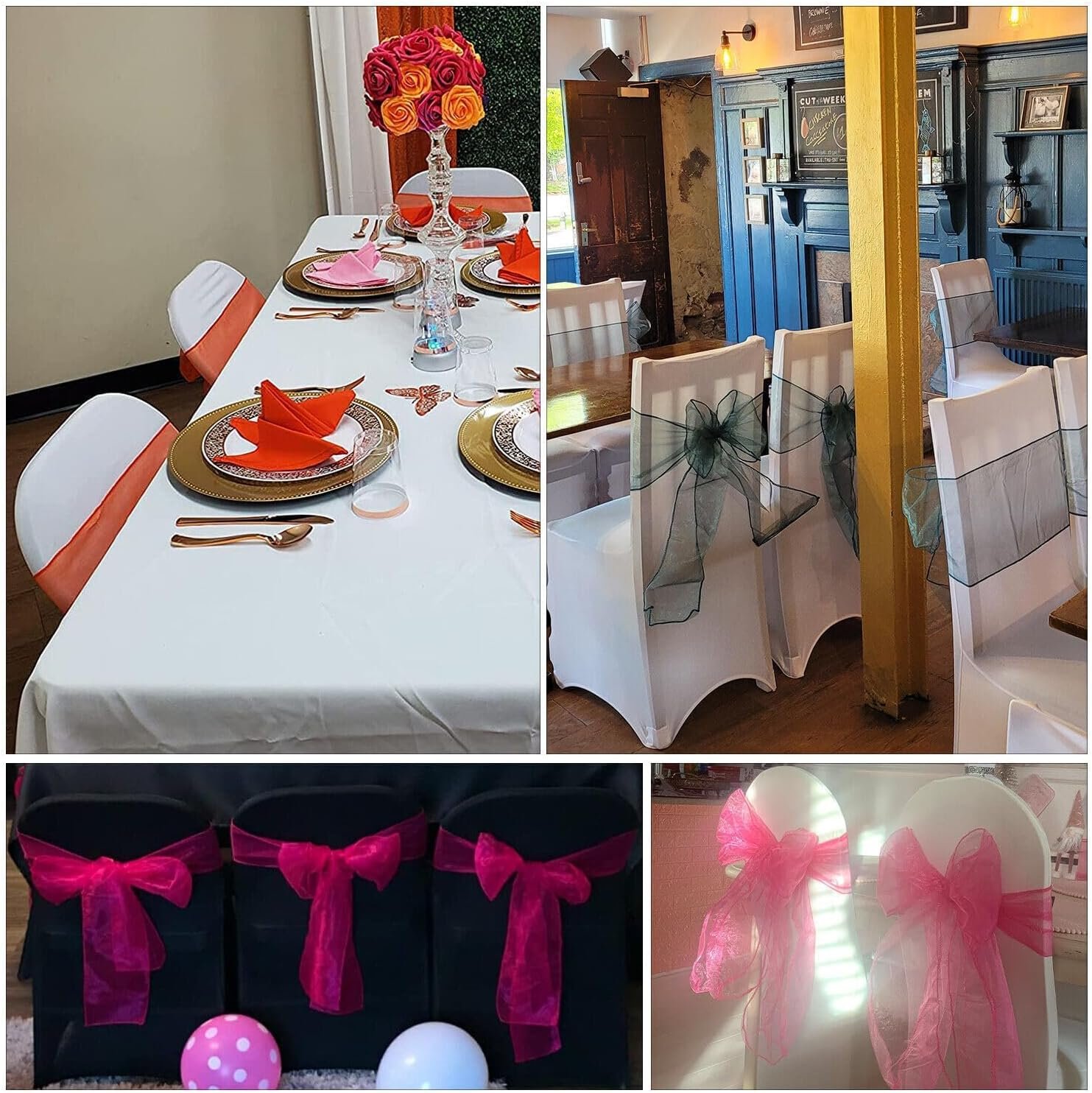 Wholesale Organza Chair Sashes Sheer Fabric for Weddings Parties Events Pack of 10 Baby Pink Supplier