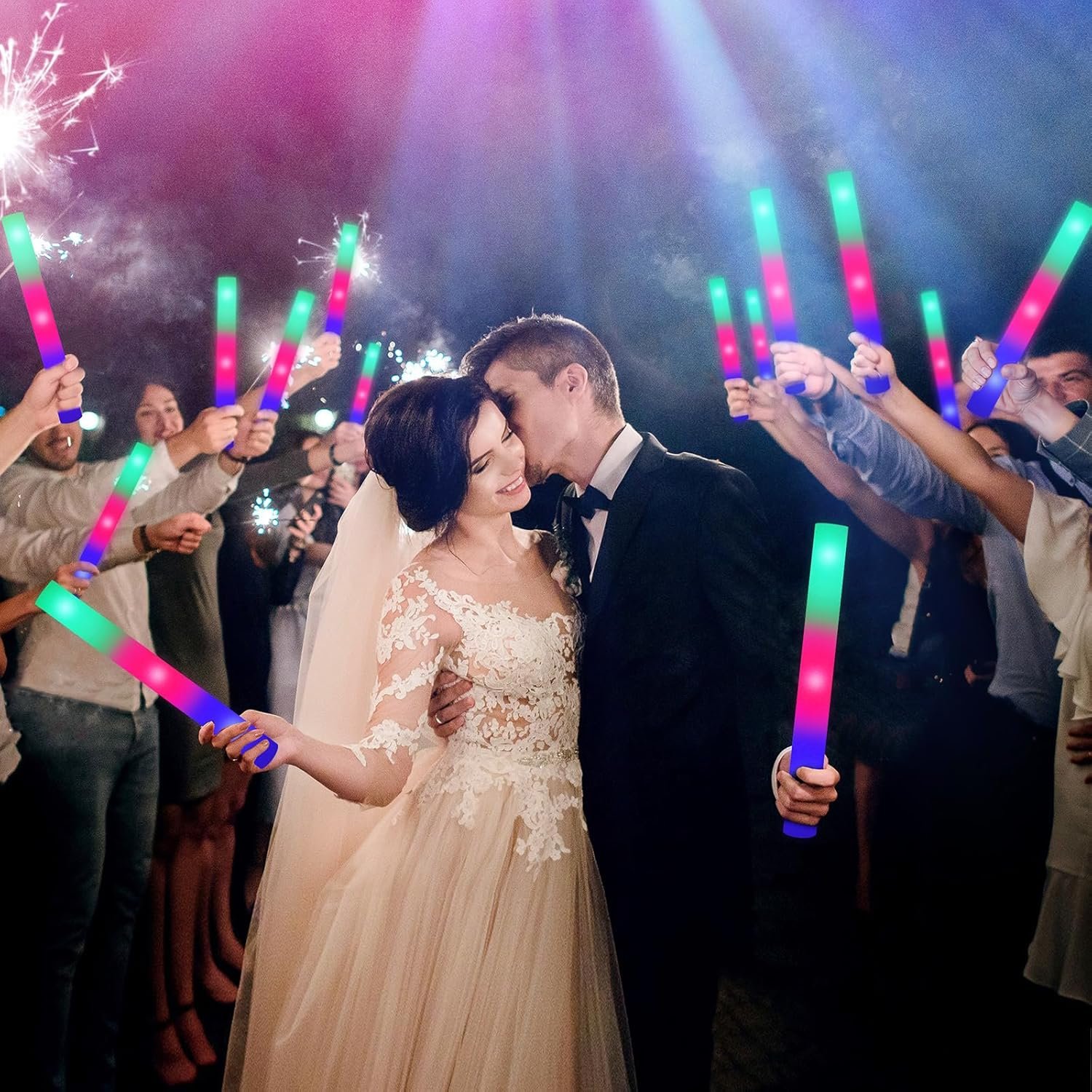 Wholesale 115 Pack LED Foam Glow Sticks Bulk 3 Modes Colorful Flashing Glow in the Dark Party Supplies for Weddings Raves Concerts Camping Sporting Events Carnivals Supplier