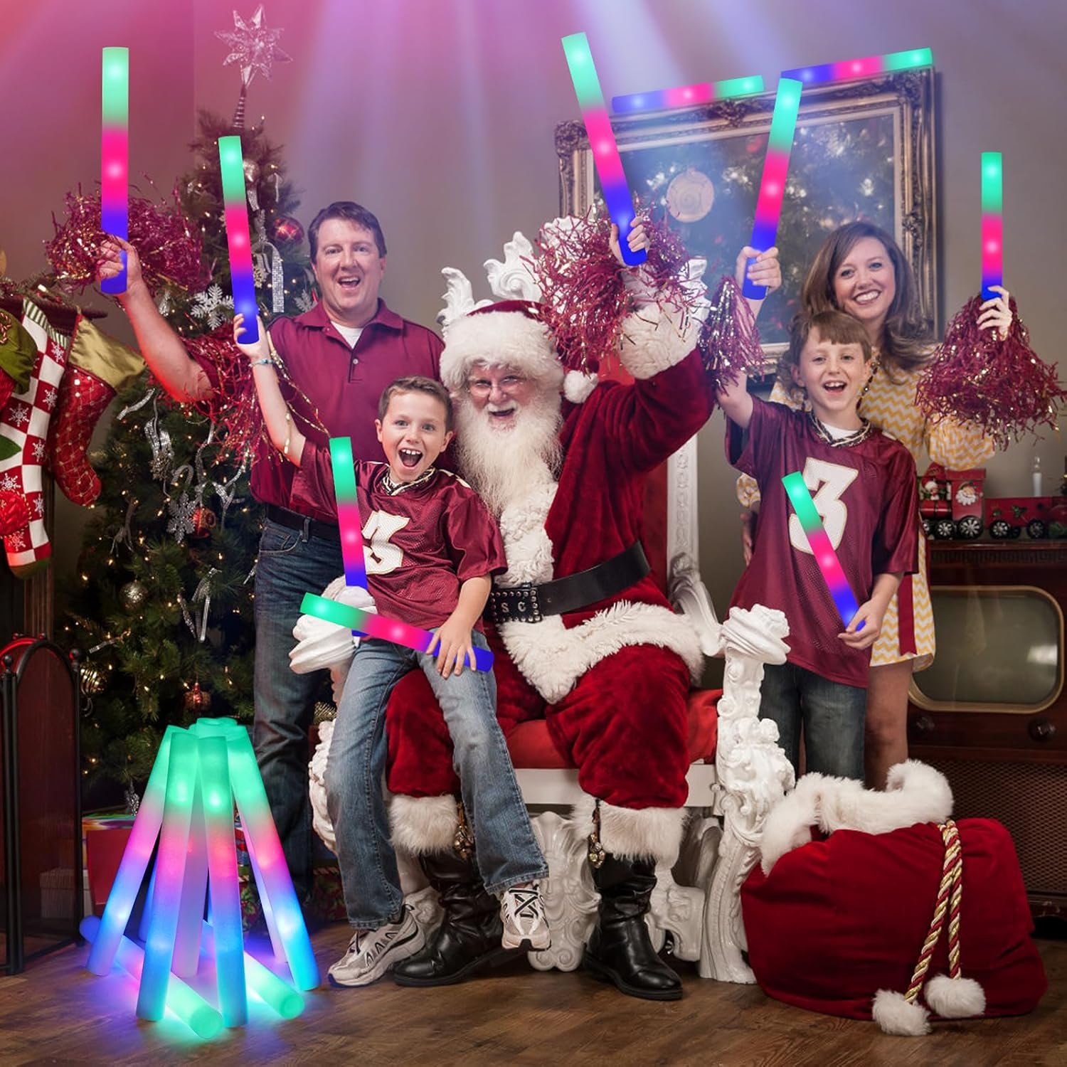 Wholesale 115 Pack LED Foam Glow Sticks Bulk 3 Modes Colorful Flashing Glow in the Dark Party Supplies for Weddings Raves Concerts Camping Sporting Events Carnivals Supplier