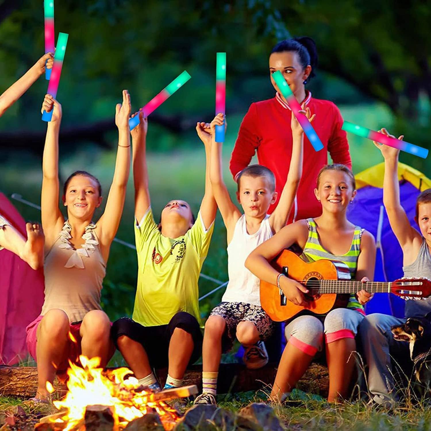 Wholesale 115 Pack LED Foam Glow Sticks Bulk 3 Modes Colorful Flashing Glow in the Dark Party Supplies for Weddings Raves Concerts Camping Sporting Events Carnivals Supplier