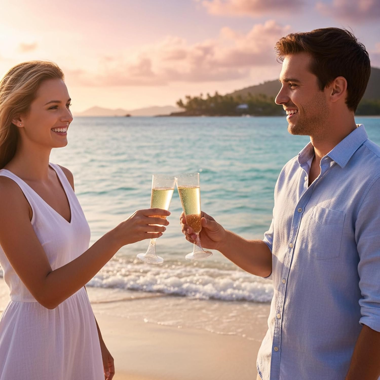 Wholesale 100 Pack 5.5 OZ Clear Disposable Plastic Champagne Flutes Elegant Wine Glasses for Party Wedding Events Supplier