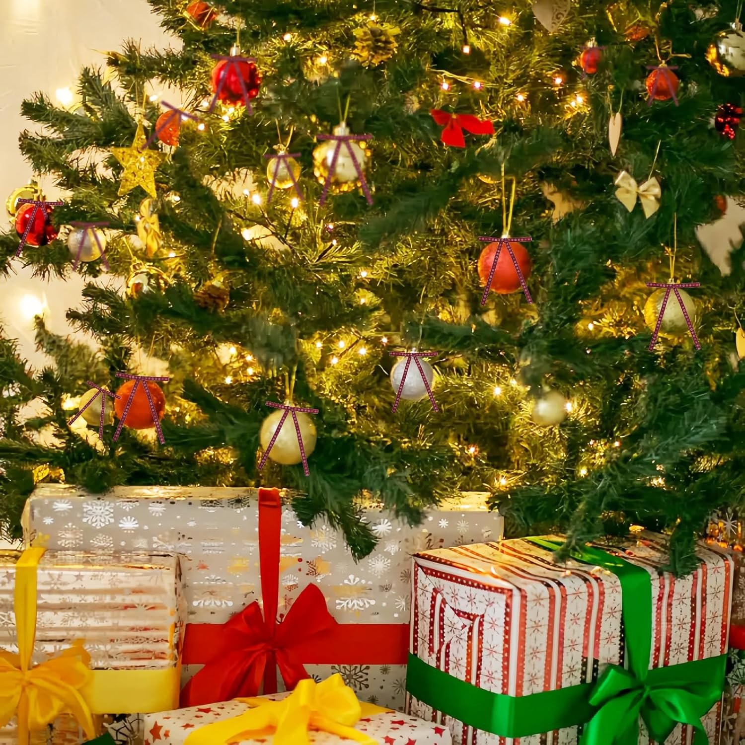 Wholesale 24 Pack Velvet Christmas Bows Premium Premade Wired Ribbon Burgundy Snowflakes for Tree Wreath Decor Vintage Elegant Holiday Decorations Supplier