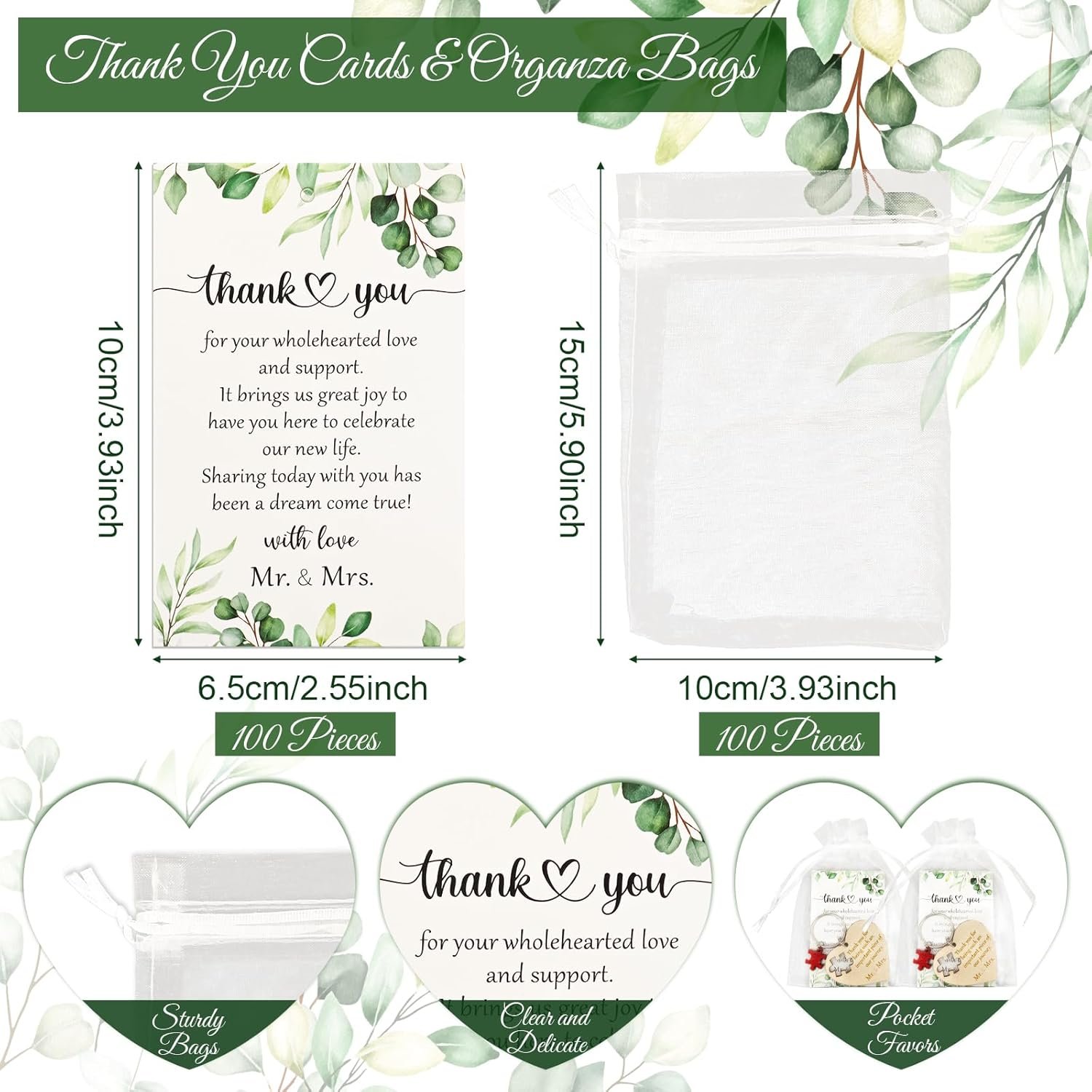 Wholesale Bulk 100 Wood Heart Puzzle Keychains Wedding Favors with Thank You Cards Organza Bags Bridal Shower Guests Supplier