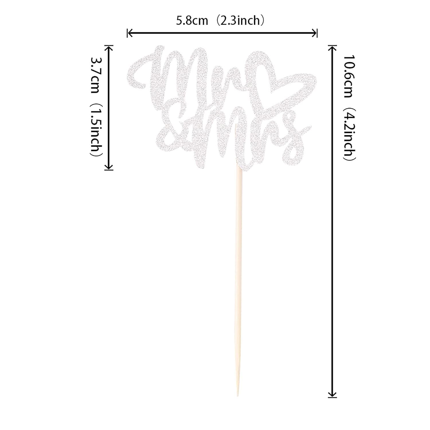 Wholesale 36 PCS Silver Mr & Mrs Love Heart Cupcake Toppers Picks Bridal Shower Wedding Engagement Birthday Party Cake Decorations Supplier