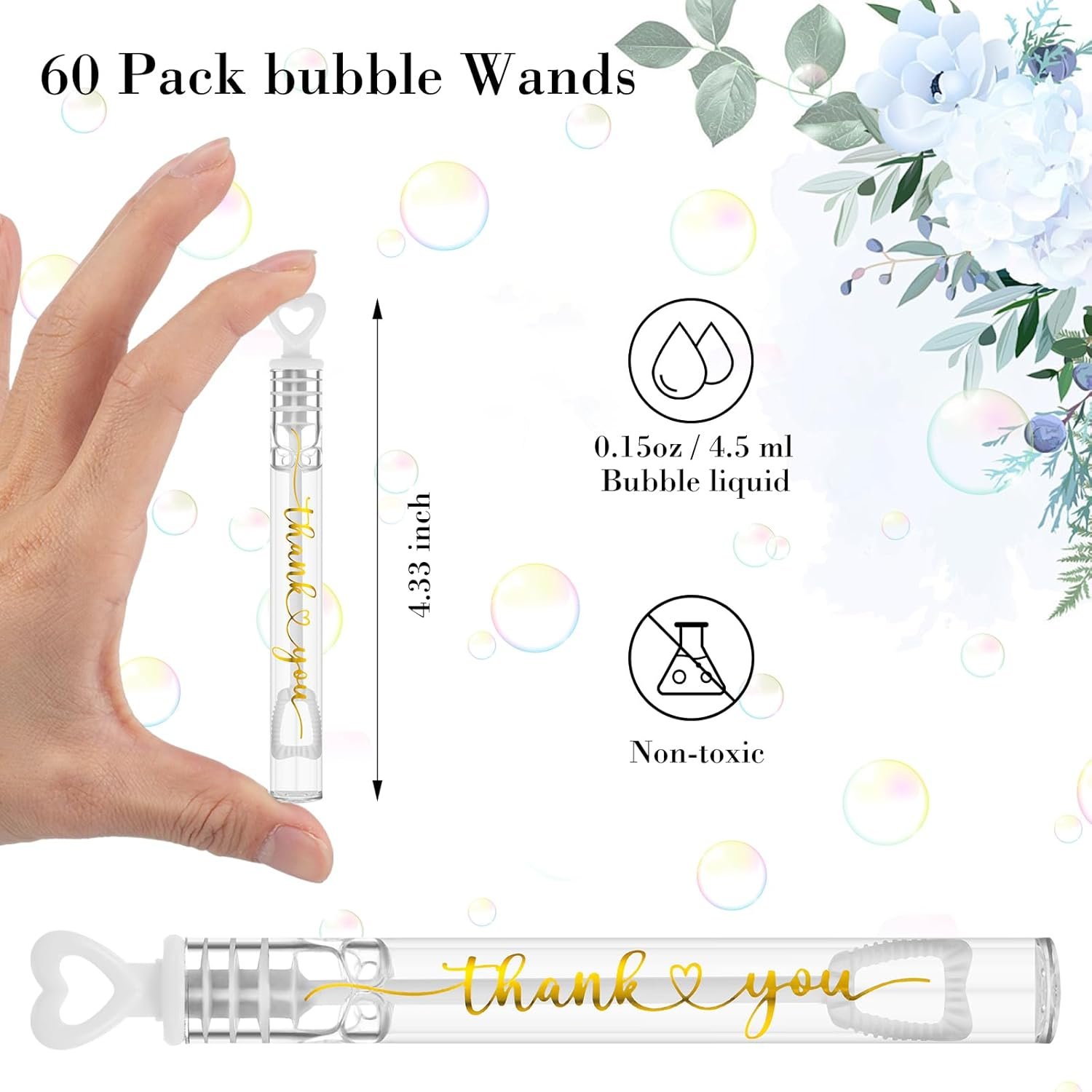 Wholesale 60 Count Heart Mini Bubble Wands Bulk Wedding Guests Send-Off Party Supplies Supplier