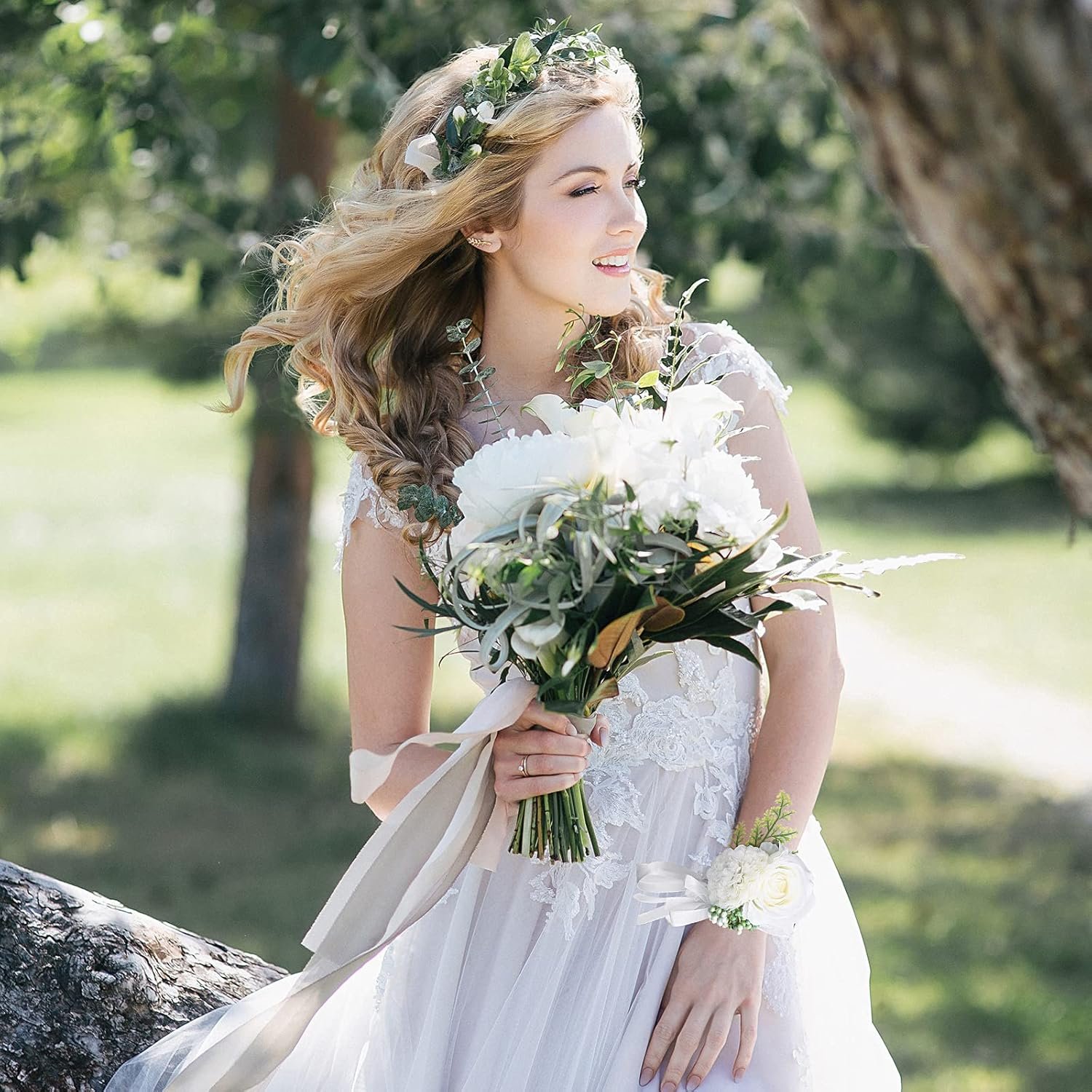 Wholesale 4 Pcs Elastic Pearl Wrist Corsage Bands Bracelets for Women Stretch DIY Prom Wedding Graduation Supplies - Supplier