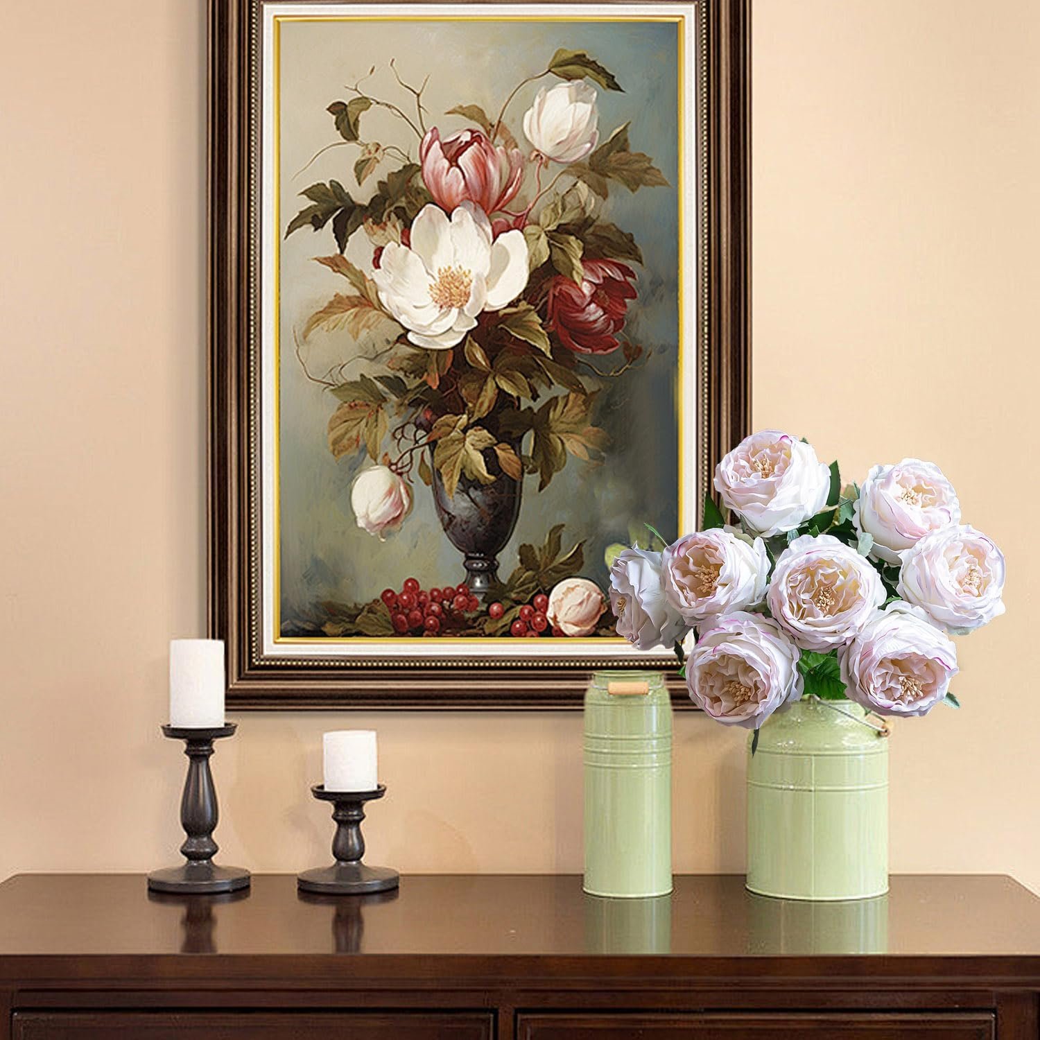 Wholesale 4 Pcs 3.5'' Big Bloom Real Touch Peony Latex Artificial Flowers with Stems Edge Pink Wedding Bouquet Party Home Decor Supplier