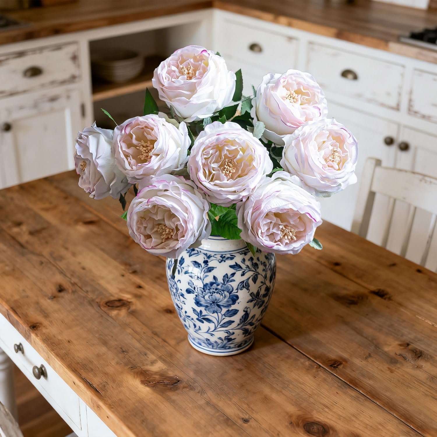 Wholesale 4 Pcs 3.5'' Big Bloom Real Touch Peony Latex Artificial Flowers with Stems Edge Pink Wedding Bouquet Party Home Decor Supplier