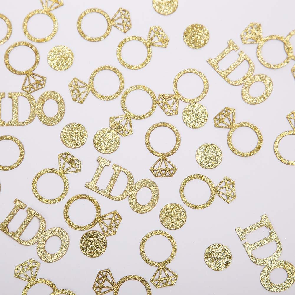 Wholesale Gold Glitter Diamond Ring Wedding Table Confetti I Do Engagement Bachelorette Bridal Shower Scatter Supplier