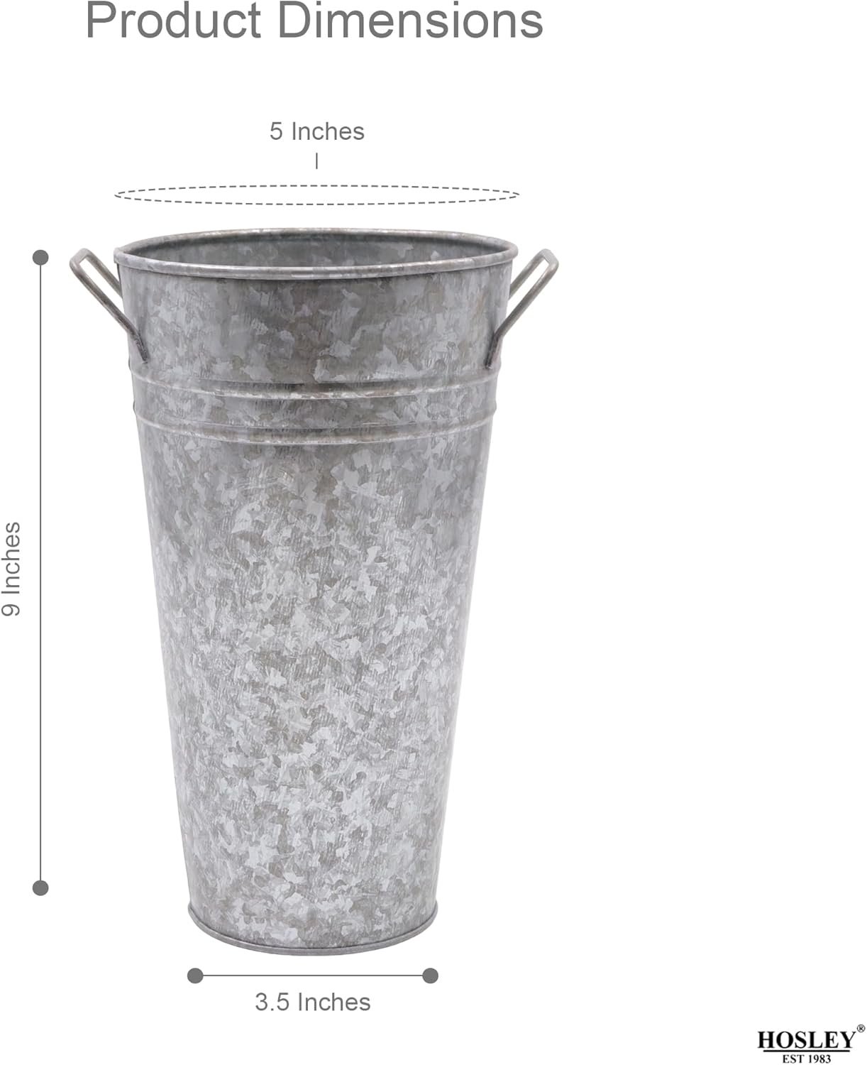 Wholesale Set of 2 Galvanized Bucket Pot Vases with PVC Liner 5