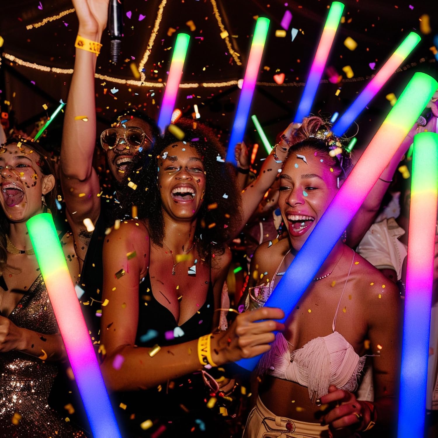 Wholesale 68 Pack White LED Foam Glow Sticks Bulk for Wedding Reception Parties Supplier