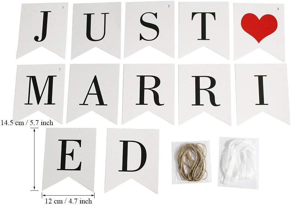 Wholesale Vintage Just Married Banner Wedding Bunting Photo Booth Props Signs Garland Bridal Shower Decoration Supplier