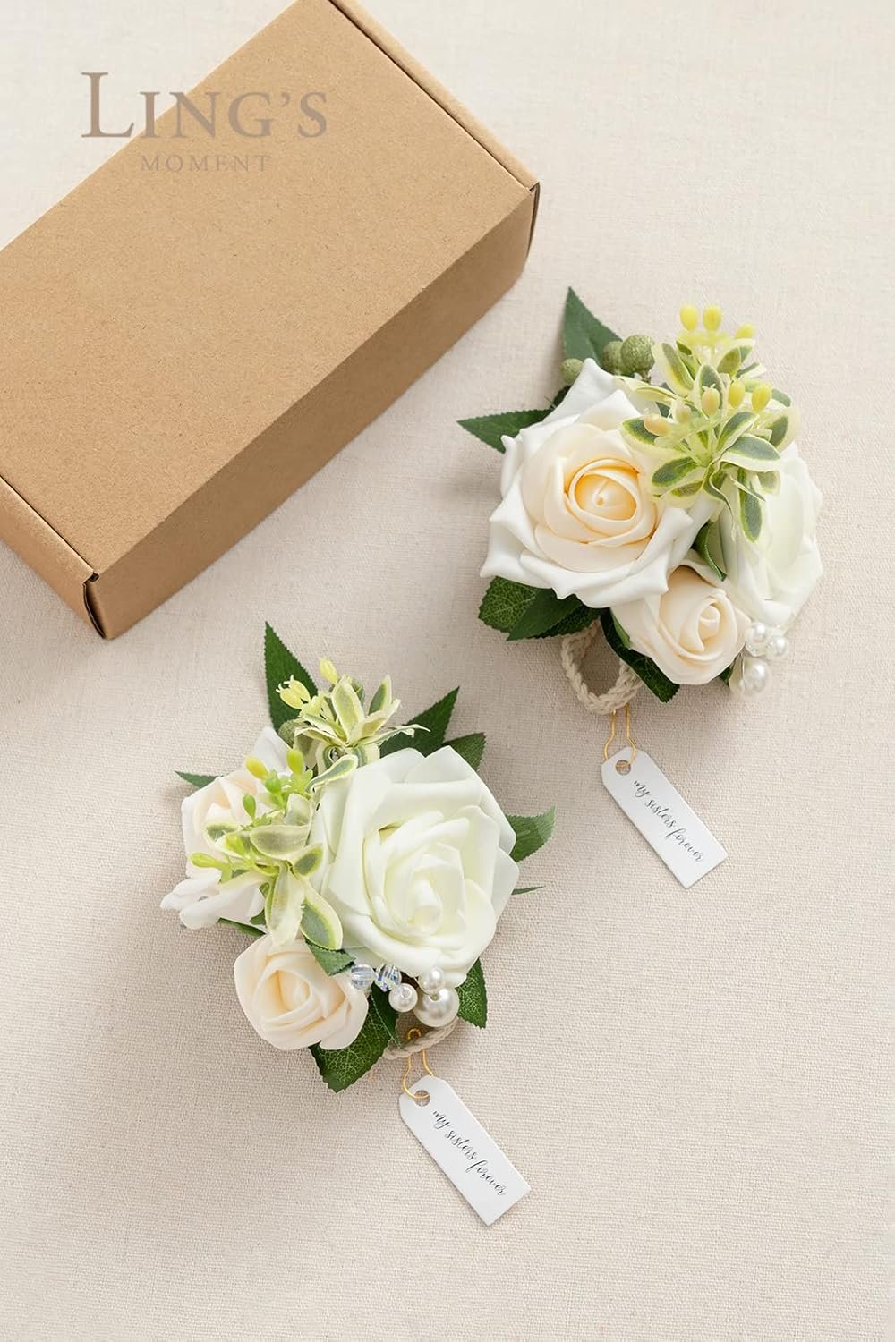 Wholesale 2pcs White Ivory Artificial Flower Homecoming Wrist Corsages Girl Mother Wristlet Decor Prom Wedding Anniversary Supplier Wholesale 2pcs White Ivory Artificial Flower Homecoming Wrist Corsages Girl Mother Wristlet Decor Prom Wedding Anniversary Supplier