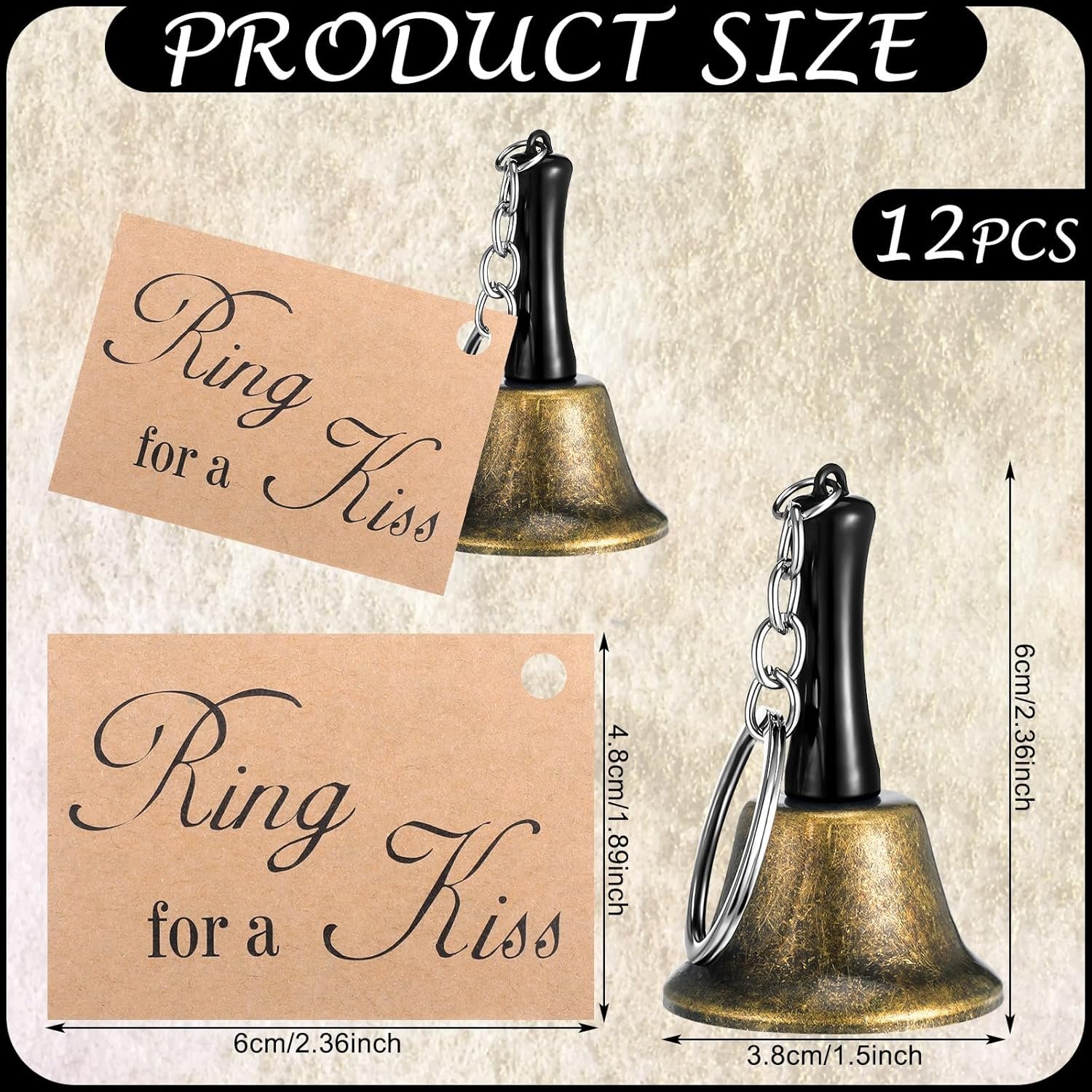 Wholesale 12 Set Wedding Bells Bulk Rings for a Kiss with Tags Kissing Bells for Reception Decorations Goodie Bags Party Supplies Supplier Wholesale 12 Set Wedding Bells Bulk Rings for a Kiss with Tags Kissing Bells for Reception Decorations Goodie Bags Party Supplies Supplier