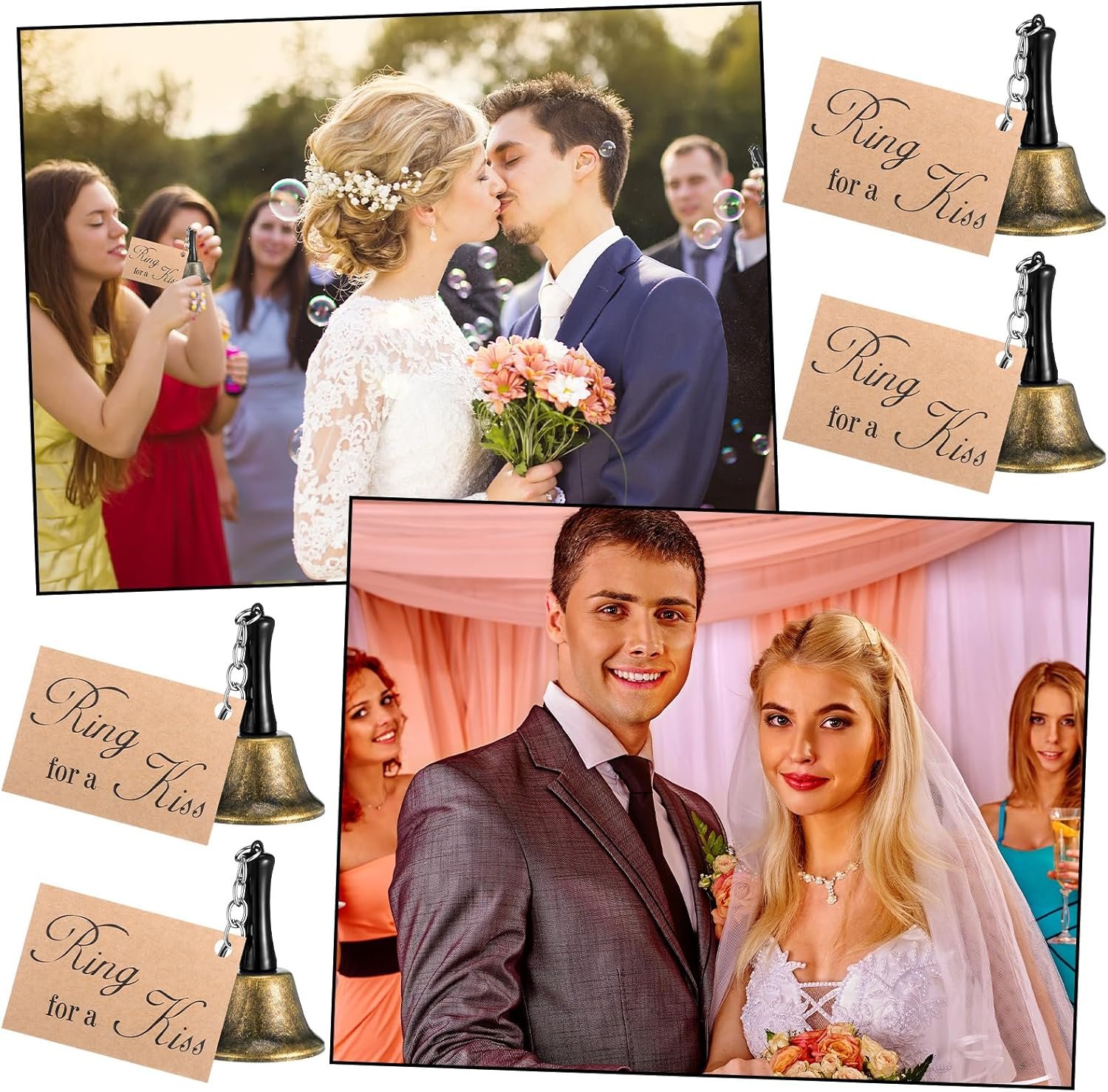 Wholesale 12 Set Wedding Bells Bulk Rings for a Kiss with Tags Kissing Bells for Reception Decorations Goodie Bags Party Supplies Supplier Wholesale 12 Set Wedding Bells Bulk Rings for a Kiss with Tags Kissing Bells for Reception Decorations Goodie Bags Party Supplies Supplier