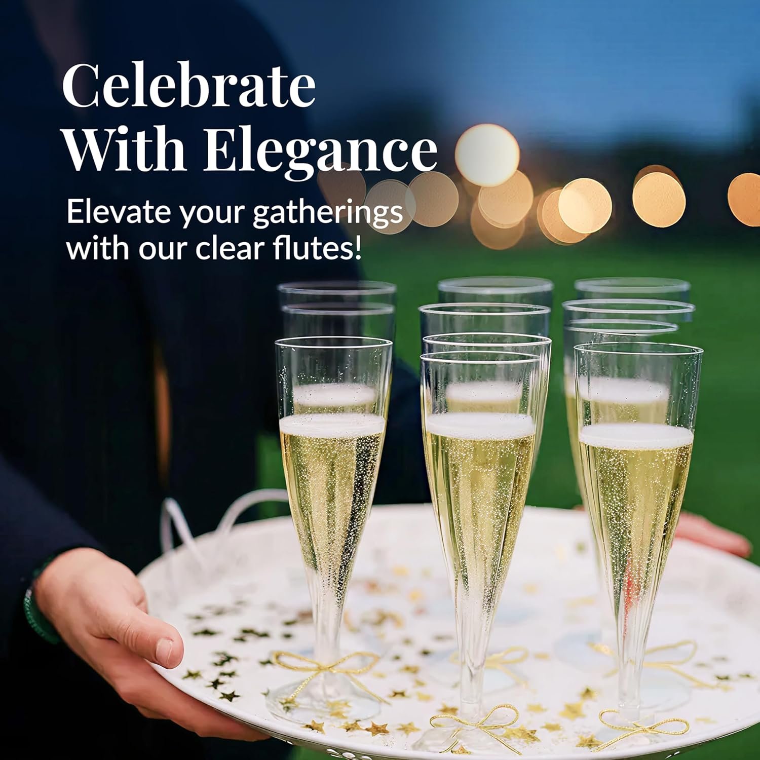 Wholesale 100 Pack 4.5 oz Clear Plastic Champagne Flutes Durable Disposable Glasses for Parties Weddings Toasting Celebrations Elegant Stemware Easy Cleanup Supplier