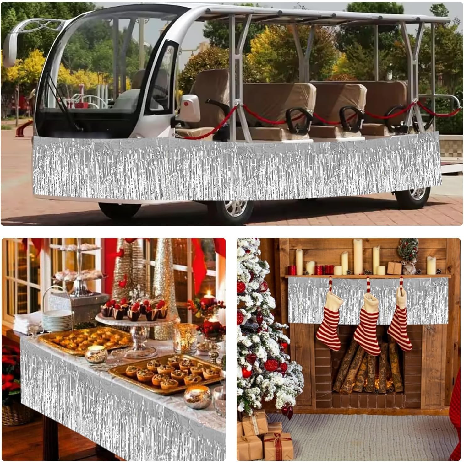 Wholesale 3 Packs 30 Feet Metallic Foil Fringe Garland Tinsel Streamers Shiny Silver Wall Hanging Fringe Banners for Wedding Birthday Party Halloween Christmas New Year Decoration Supplier Wholesale 3 Packs 30 Feet Metallic Foil Fringe Garland Tinsel Streamers Shiny Silver Wall Hanging Fringe Banners for Wedding Birthday Party Halloween Christmas New Year Decoration Supplier