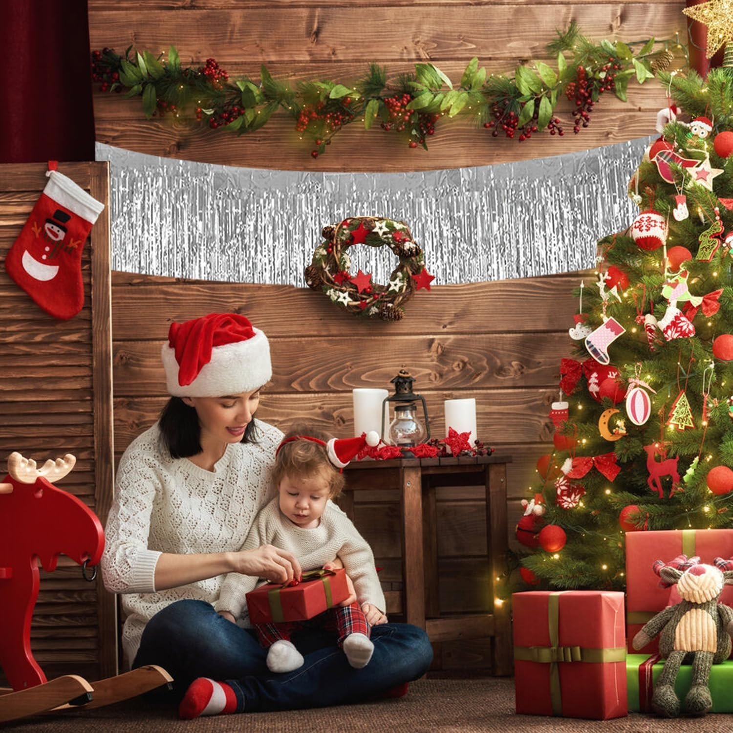 Wholesale 3 Packs 30 Feet Metallic Foil Fringe Garland Tinsel Streamers Shiny Silver Wall Hanging Fringe Banners for Wedding Birthday Party Halloween Christmas New Year Decoration Supplier Wholesale 3 Packs 30 Feet Metallic Foil Fringe Garland Tinsel Streamers Shiny Silver Wall Hanging Fringe Banners for Wedding Birthday Party Halloween Christmas New Year Decoration Supplier