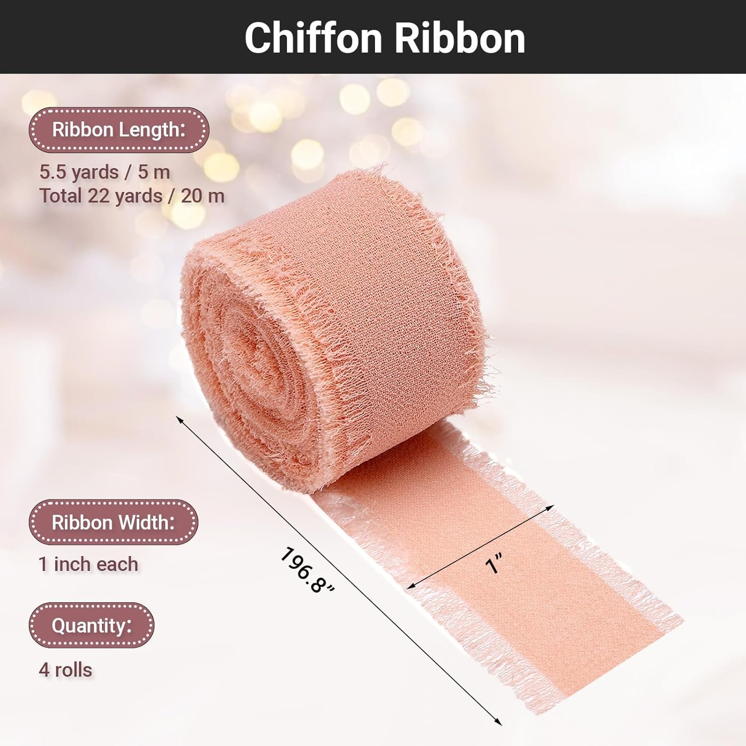 Wholesale 4 Rolls 1 Inch x 22 Yd 4 Colors Satin Chiffon Handmade Silk Ribbons for Gift Wrapping Crafts Wedding DIY Bouquets Invitations Party Decor Bows Supplier