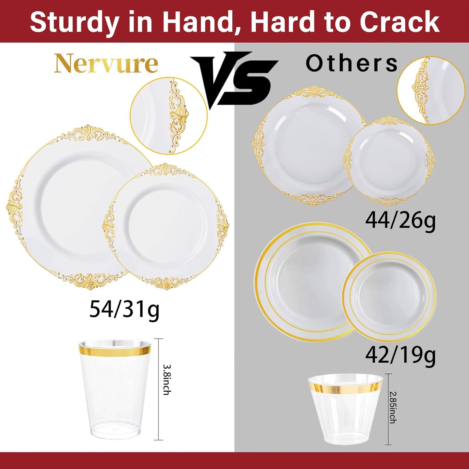 Wholesale 350PCS Gold Plastic Dinnerware Sets for 50 Guests - 100 Plates 150 Silverware 50 Cups 50 Napkins Wedding Party Supplier