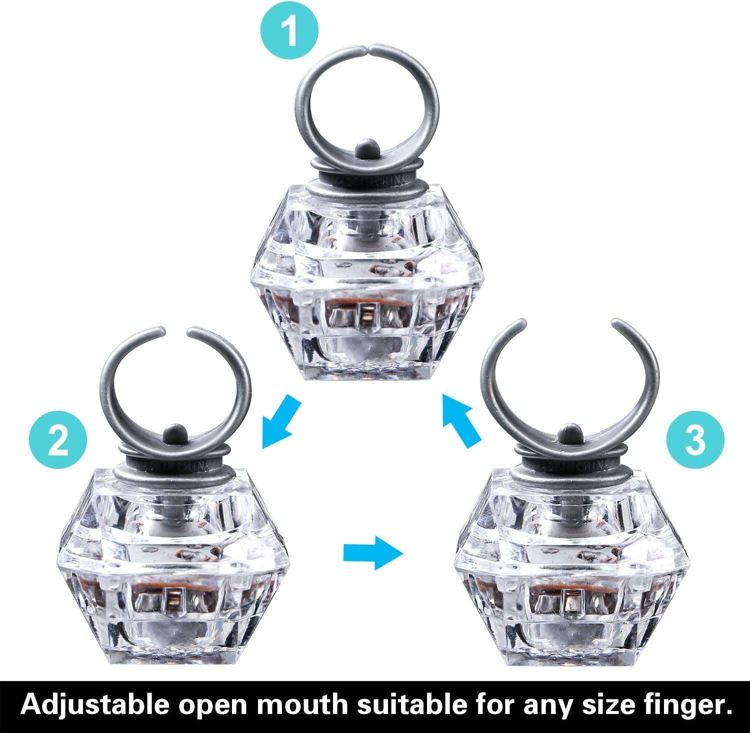 Wholesale Flashing LED Light Up Glow in the Dark Diamond Bling Rings Bachelorette Party Favors for Birthdays Weddings Bridal Showers (13pcs) Supplier