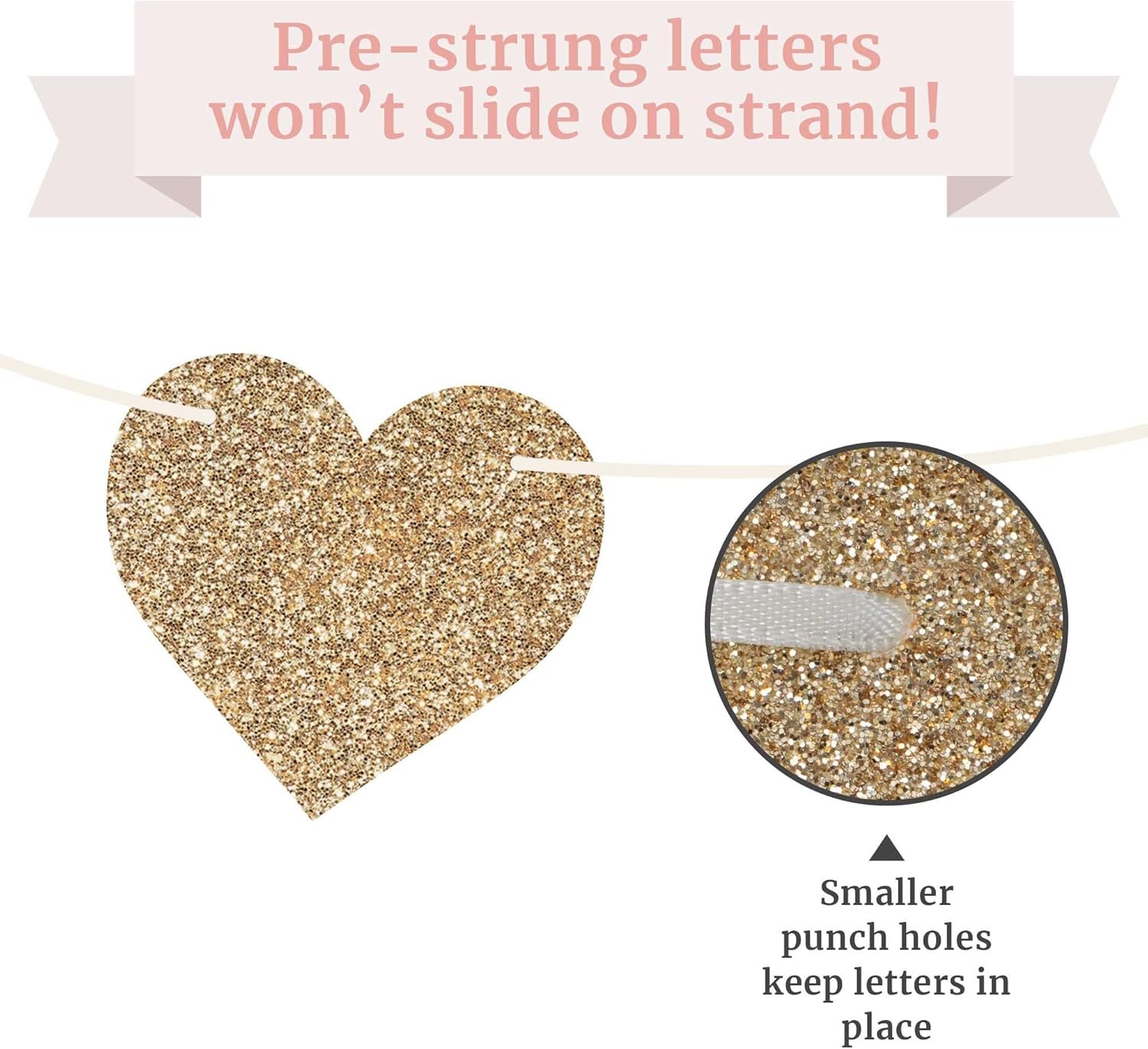 Wholesale Pre-Strung Gold Glitter Love Laughter & Happily Ever After Banner 8 ft Garland NO DIY Bachelorette Wedding Bridal Engagement Party Supplier Wholesale Pre-Strung Gold Glitter Love Laughter & Happily Ever After Banner 8 ft Garland NO DIY Bachelorette Wedding Bridal Engagement Party Supplier