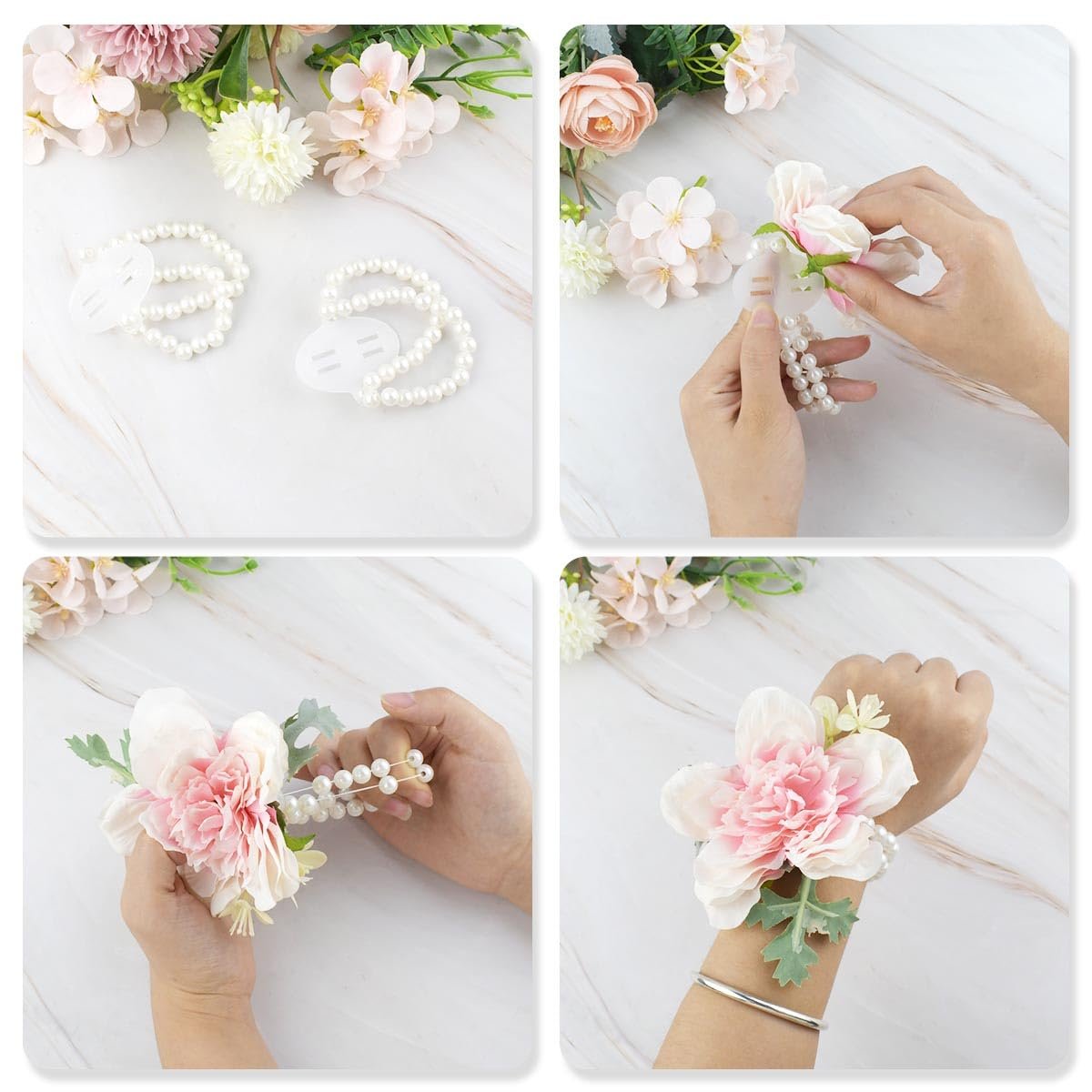 Wholesale 10 Pieces White Pearl Corsage Wristlet Bracelets Elastic Stretch Wristbands for Wedding Prom Bride Shower Party DIY Accessories Supplier Wholesale 10 Pieces White Pearl Corsage Wristlet Bracelets Elastic Stretch Wristbands for Wedding Prom Bride Shower Party DIY Accessories Supplier